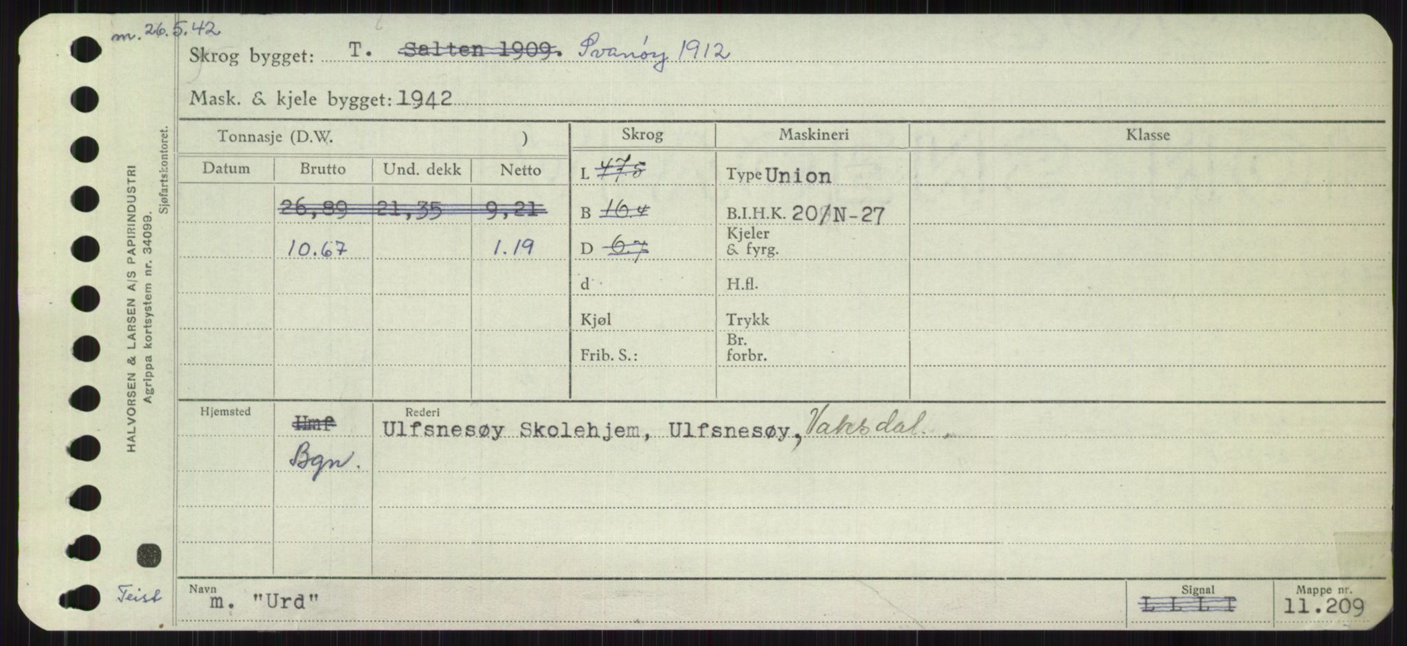 Sjøfartsdirektoratet med forløpere, Skipsmålingen, RA/S-1627/H/Ha/L0006/0002: Fartøy, Sver-Å / Fartøy, U-Å, p. 61