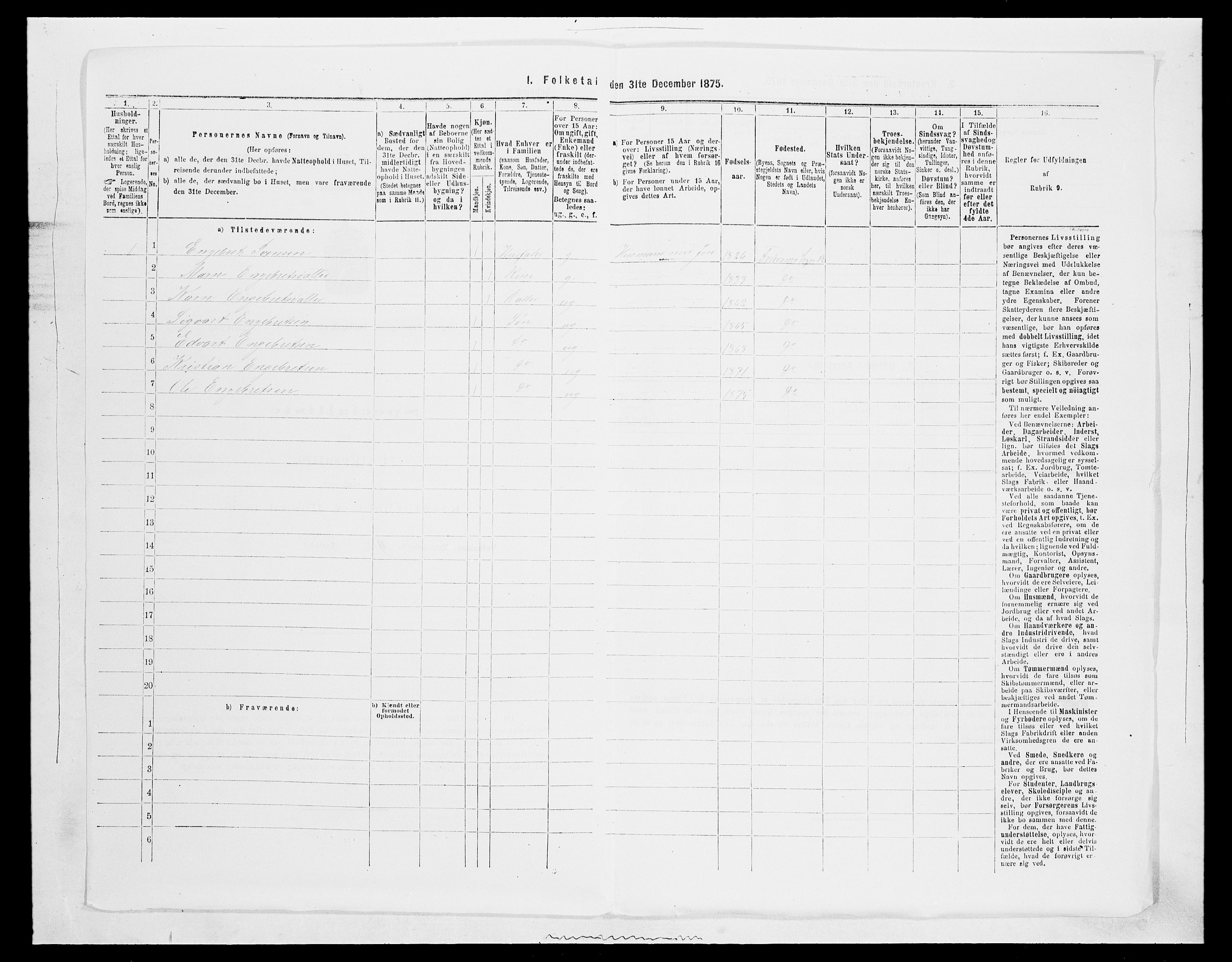 SAH, 1875 census for 0520P Ringebu, 1875, p. 1171