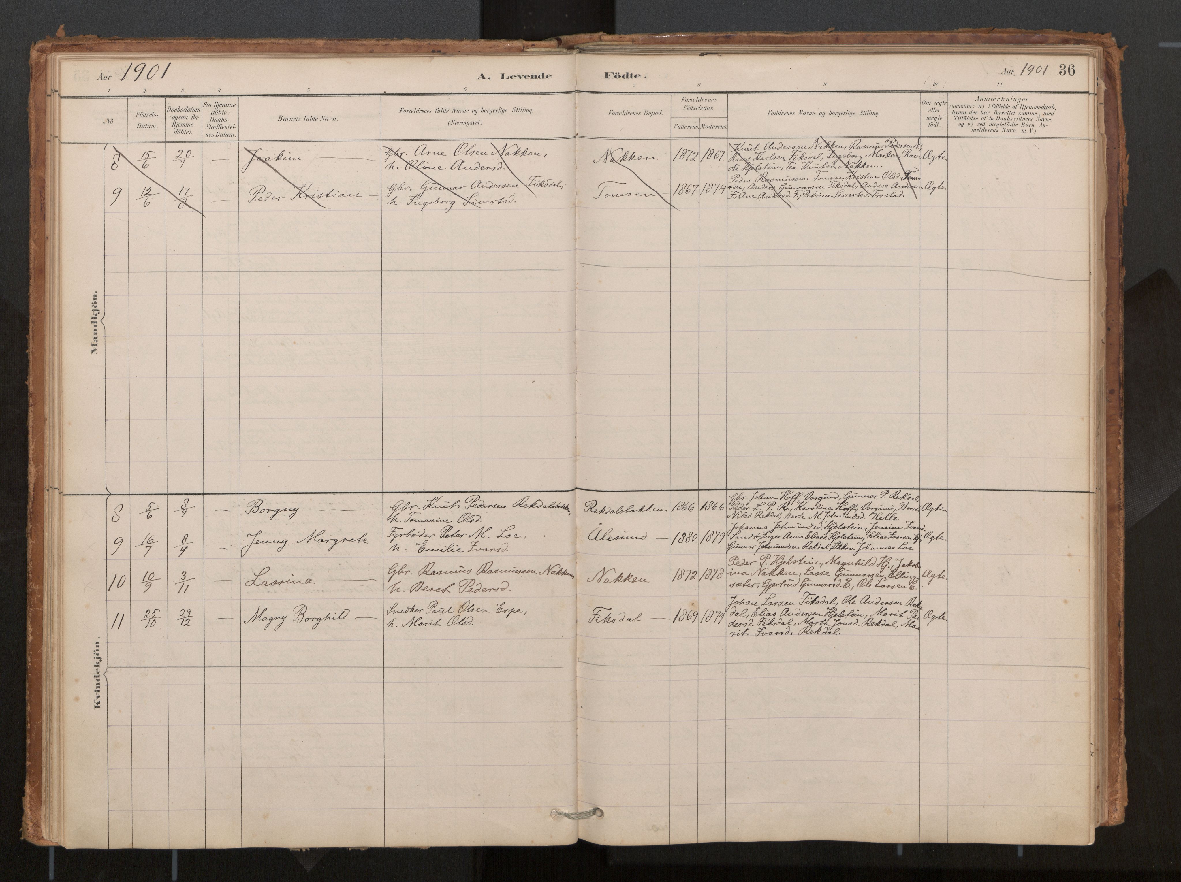 Ministerialprotokoller, klokkerbøker og fødselsregistre - Møre og Romsdal, AV/SAT-A-1454/540/L0540a: Parish register (official) no. 540A02, 1884-1908, p. 36