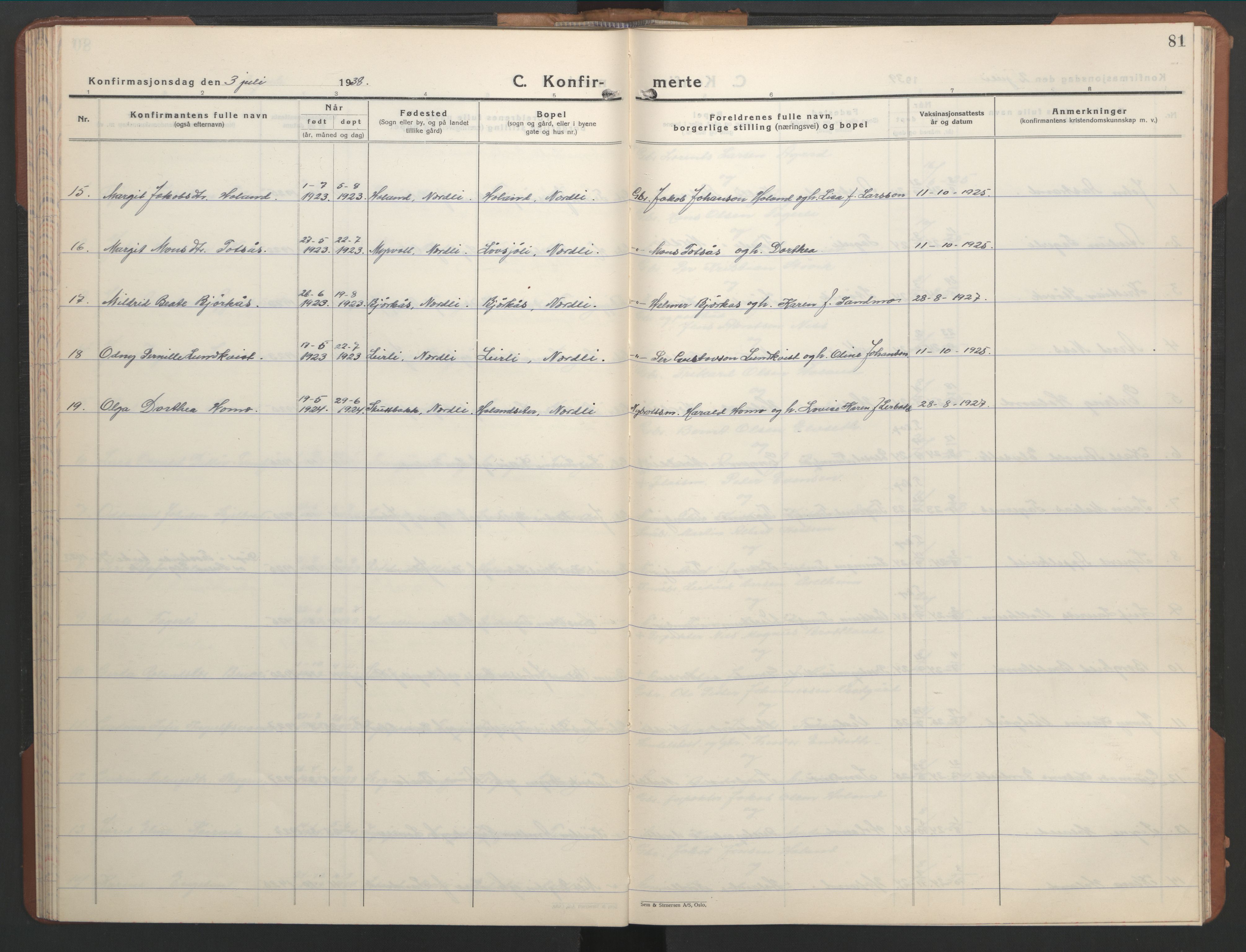 Ministerialprotokoller, klokkerbøker og fødselsregistre - Nord-Trøndelag, AV/SAT-A-1458/755/L0500: Parish register (copy) no. 755C01, 1920-1962, p. 81