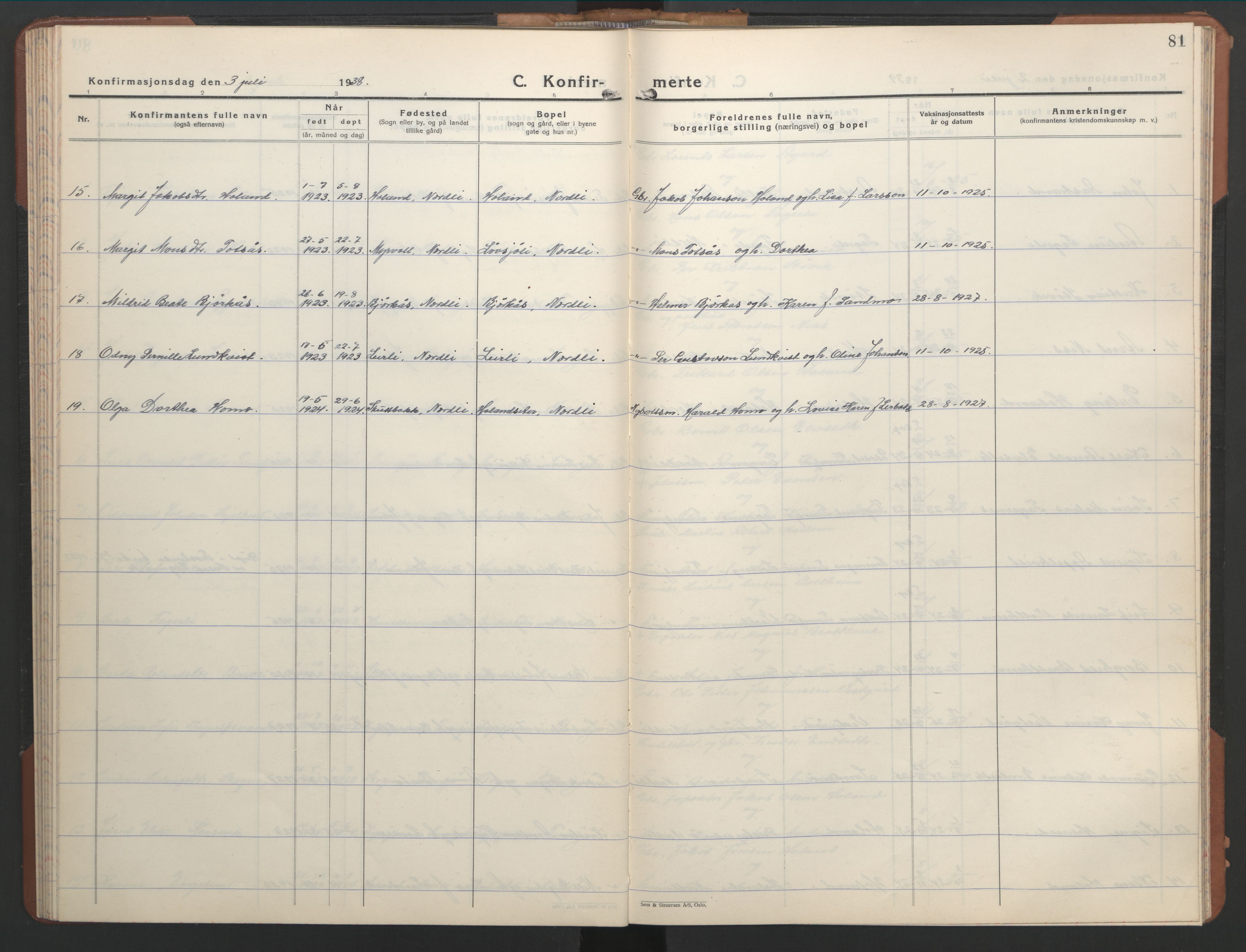 Ministerialprotokoller, klokkerbøker og fødselsregistre - Nord-Trøndelag, SAT/A-1458/755/L0500: Parish register (copy) no. 755C01, 1920-1962, p. 81