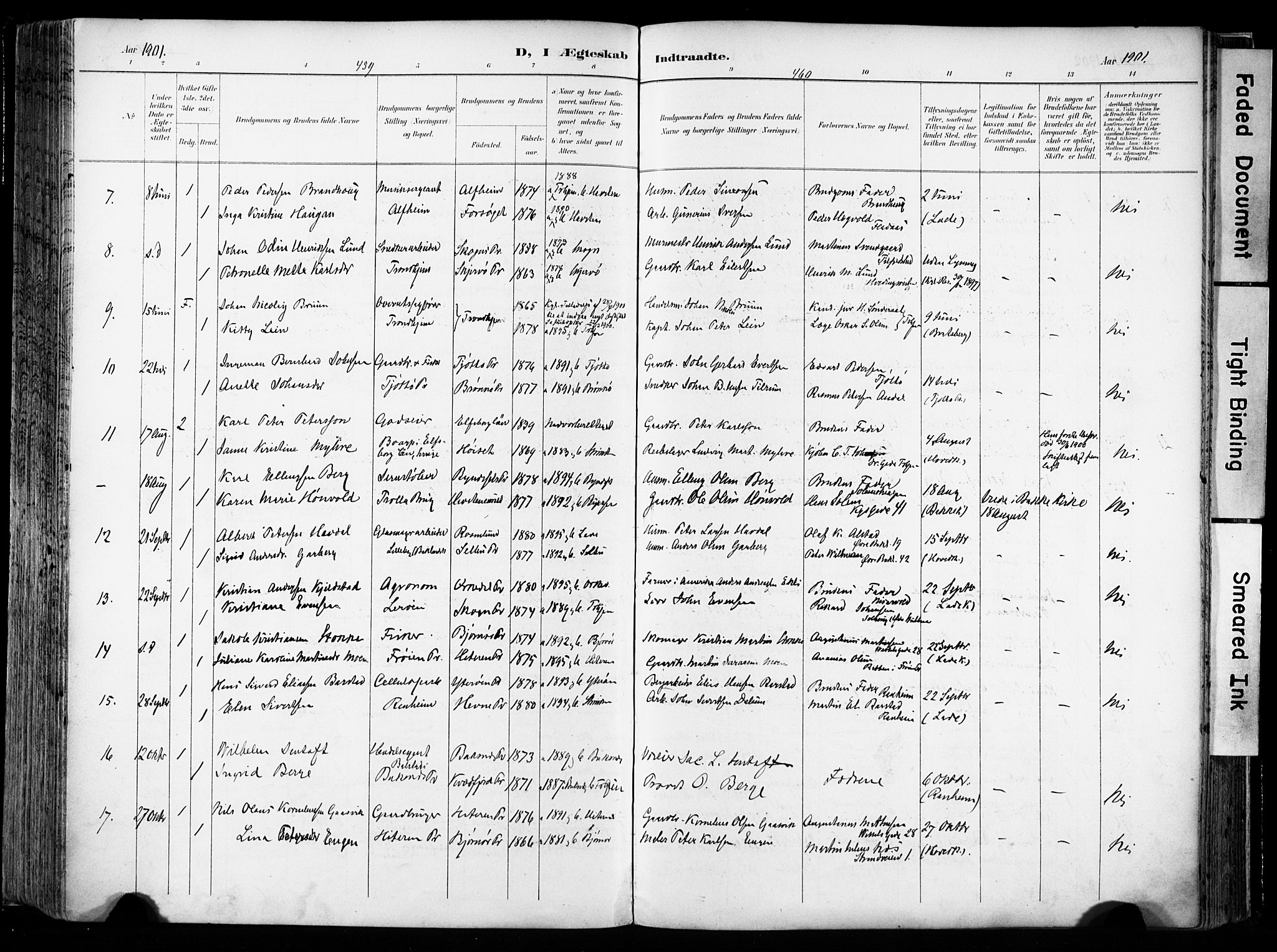 Ministerialprotokoller, klokkerbøker og fødselsregistre - Sør-Trøndelag, SAT/A-1456/606/L0301: Parish register (official) no. 606A16, 1894-1907, p. 459-460