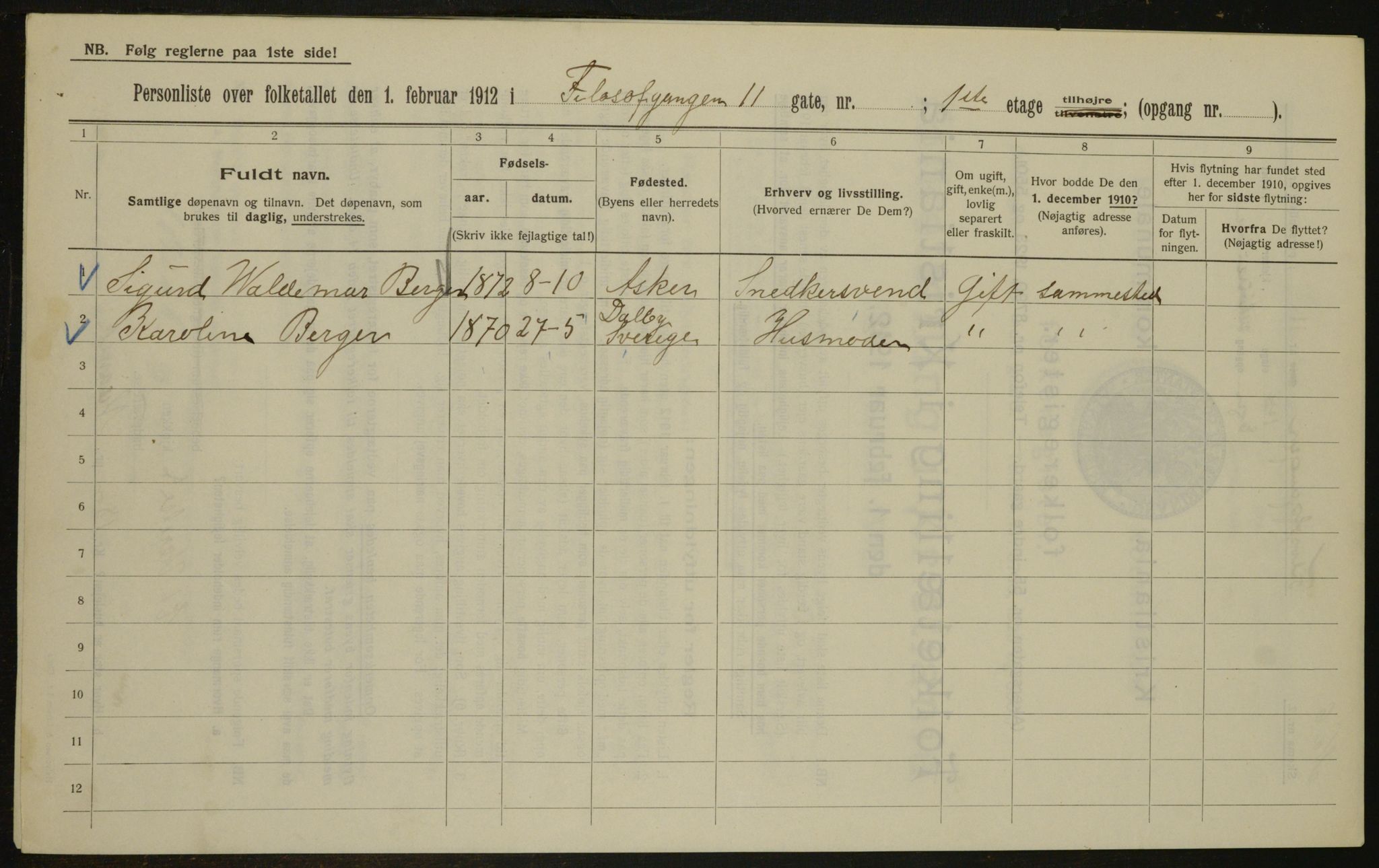 OBA, Municipal Census 1912 for Kristiania, 1912, p. 24257