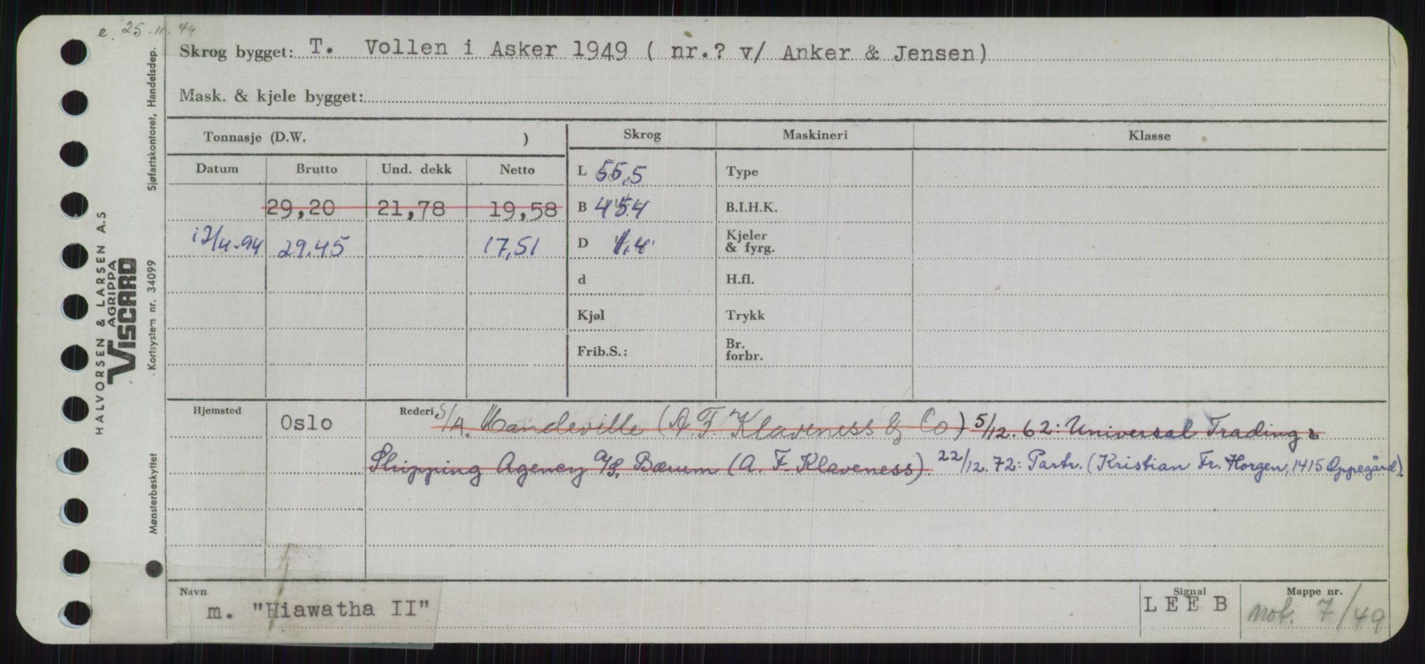 Sjøfartsdirektoratet med forløpere, Skipsmålingen, RA/S-1627/H/Ha/L0002/0002: Fartøy, Eik-Hill / Fartøy, G-Hill, p. 905