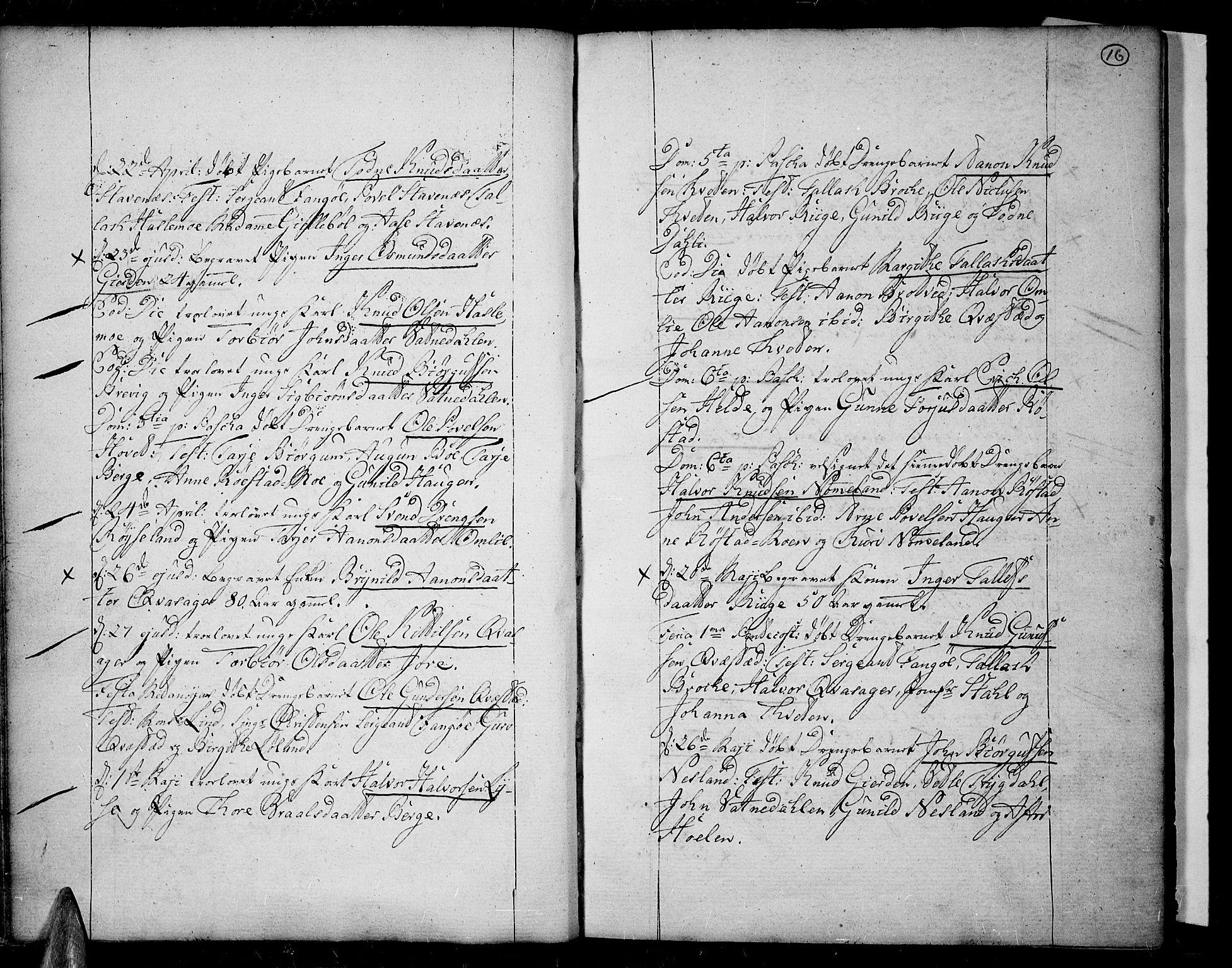 Valle sokneprestkontor, SAK/1111-0044/F/Fa/Fac/L0003: Parish register (official) no. A 3, 1776-1790, p. 16