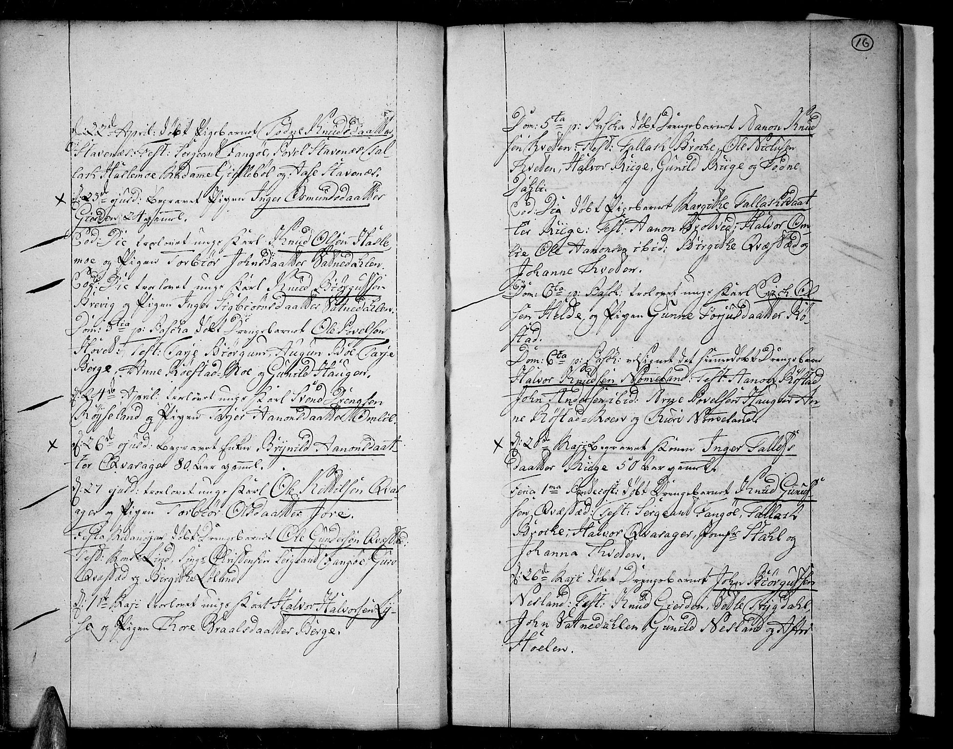 Valle sokneprestkontor, AV/SAK-1111-0044/F/Fa/Fac/L0003: Parish register (official) no. A 3, 1776-1790, p. 16