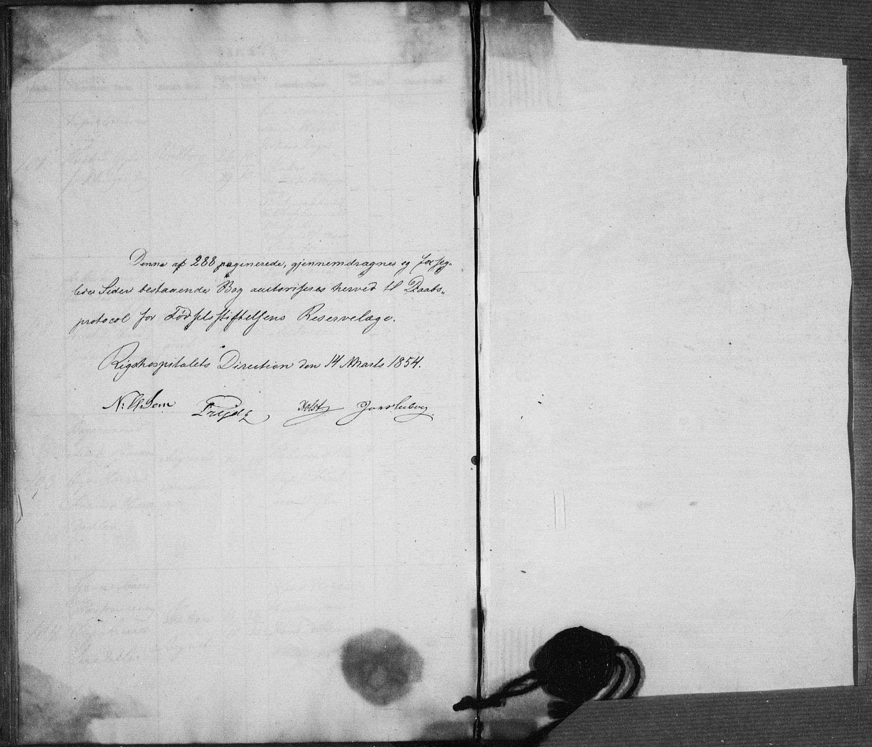 Rikshospitalet prestekontor Kirkebøker, SAO/A-10309b/K/L0002/0001: Baptism register no. 2.1, 1854-1860