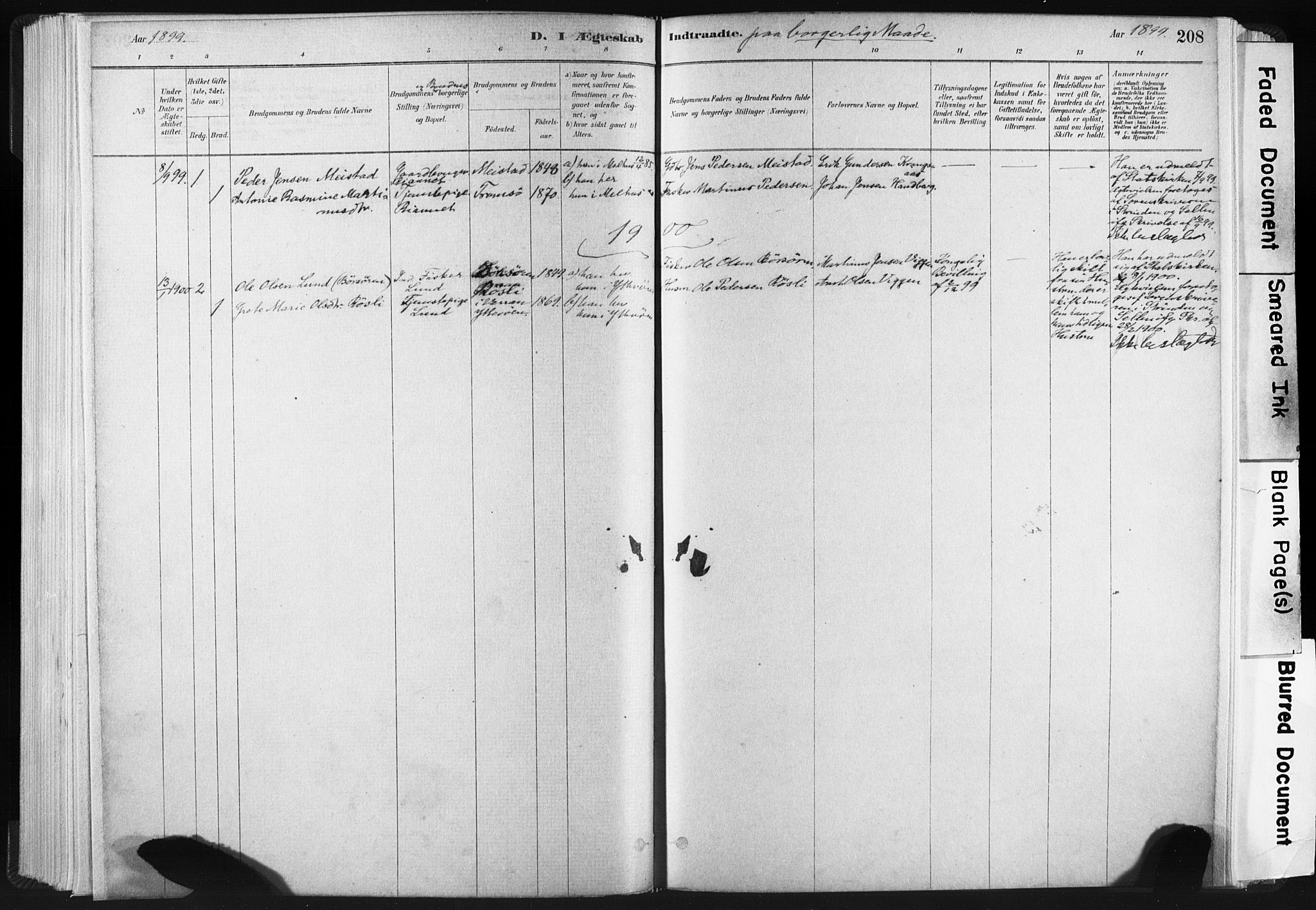 Ministerialprotokoller, klokkerbøker og fødselsregistre - Sør-Trøndelag, SAT/A-1456/665/L0773: Parish register (official) no. 665A08, 1879-1905, p. 208
