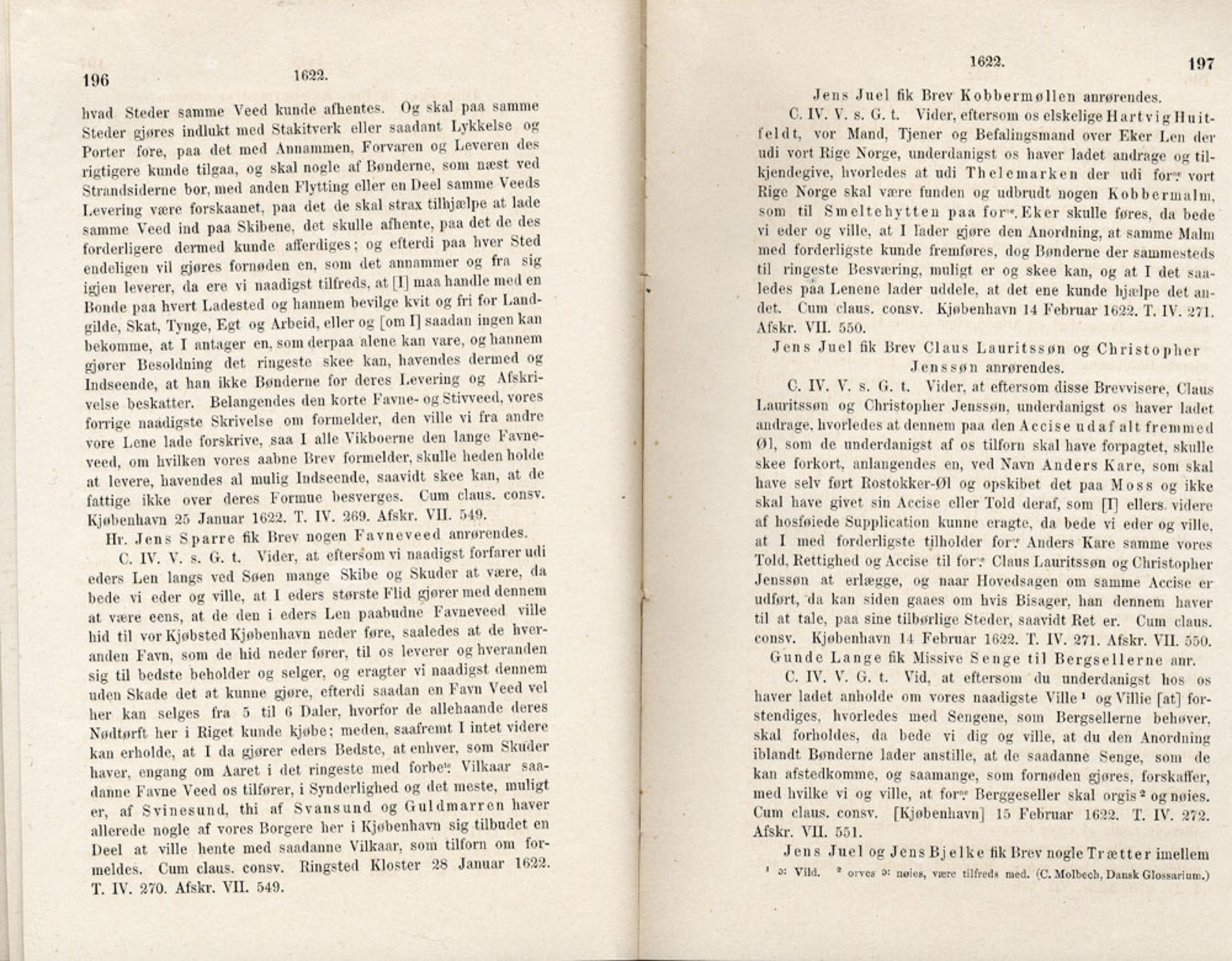 Publikasjoner utgitt av Det Norske Historiske Kildeskriftfond, PUBL/-/-/-: Norske Rigs-Registranter, bind 5, 1619-1627, p. 196-197