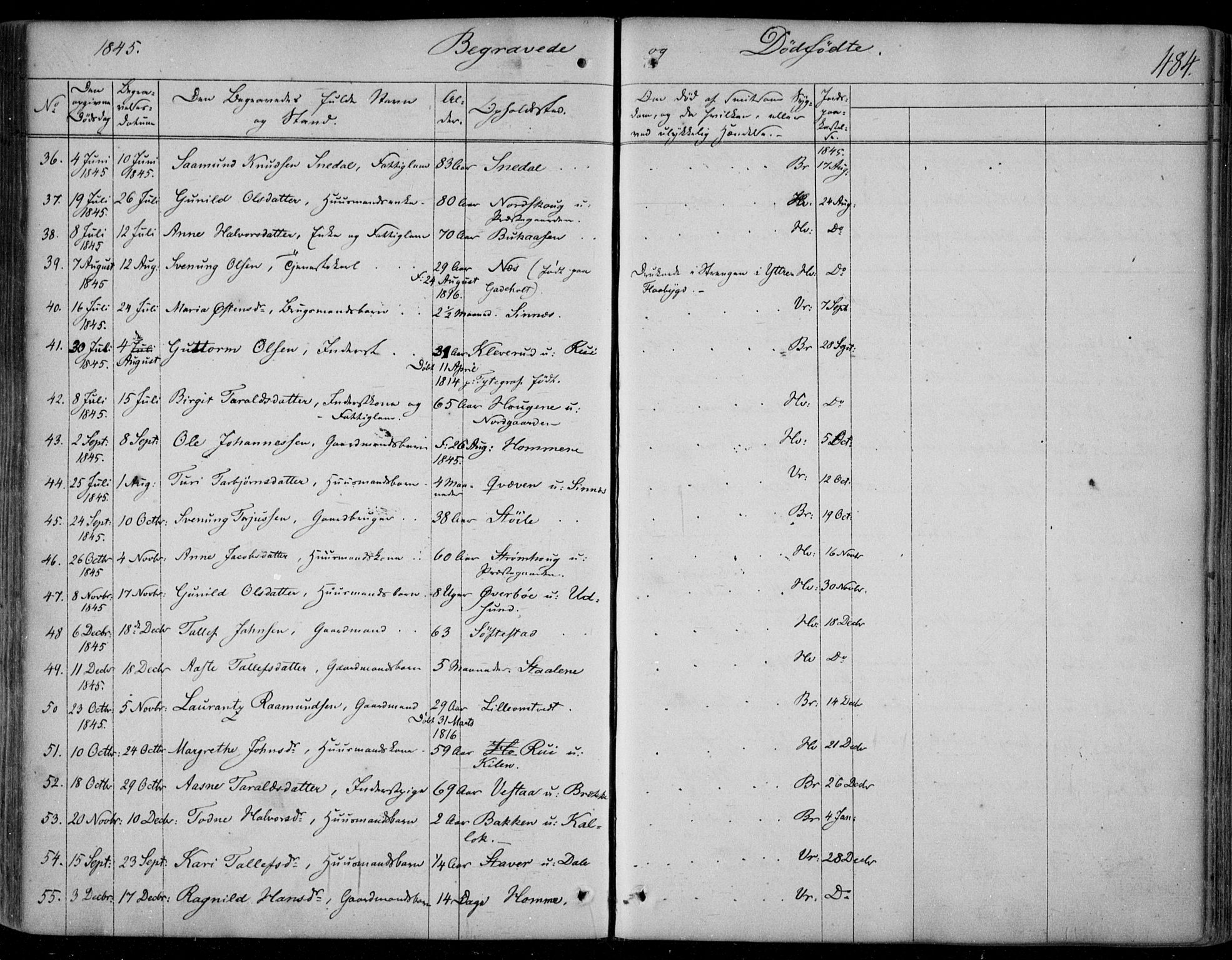 Kviteseid kirkebøker, AV/SAKO-A-276/F/Fa/L0006: Parish register (official) no. I 6, 1836-1858, p. 484