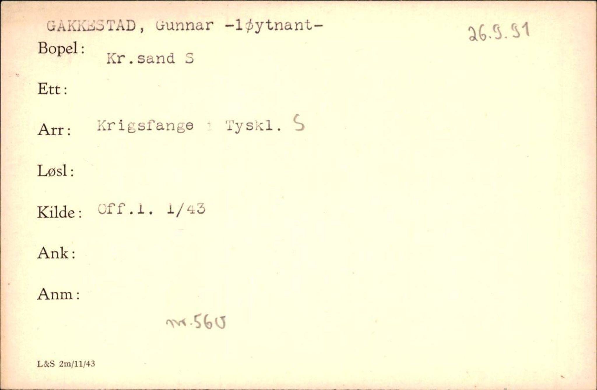 Forsvaret, Forsvarets krigshistoriske avdeling, AV/RA-RAFA-2017/Y/Yf/L0200: II-C-11-2102  -  Norske krigsfanger i Tyskland, 1940-1945, p. 293