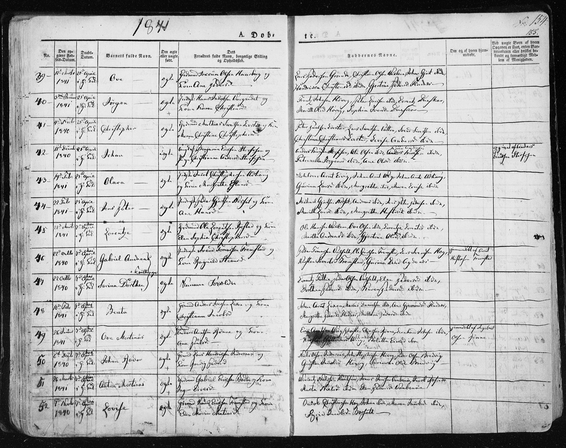 Ministerialprotokoller, klokkerbøker og fødselsregistre - Sør-Trøndelag, SAT/A-1456/659/L0735: Parish register (official) no. 659A05, 1826-1841, p. 154