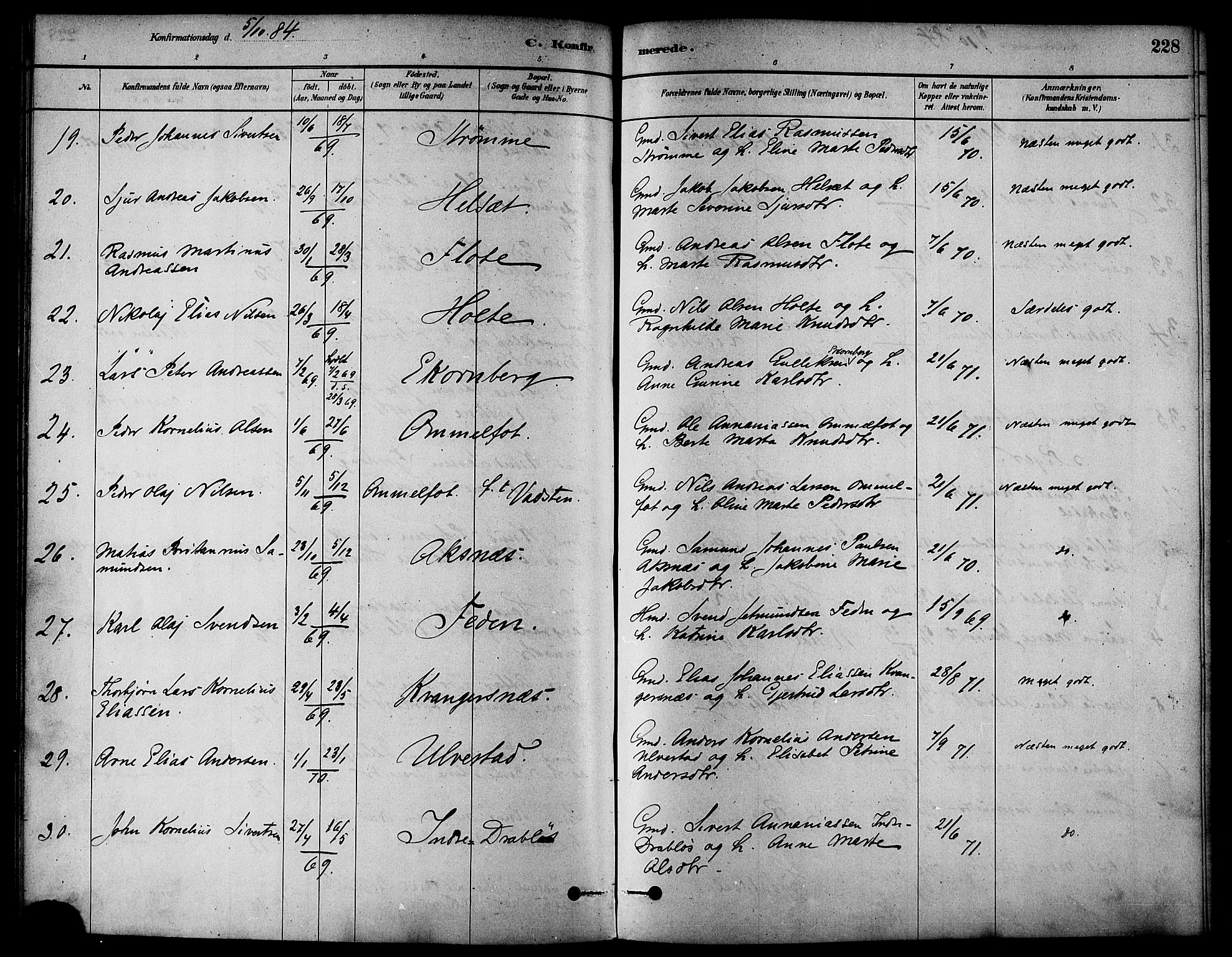 Ministerialprotokoller, klokkerbøker og fødselsregistre - Møre og Romsdal, AV/SAT-A-1454/511/L0141: Parish register (official) no. 511A08, 1878-1890, p. 228