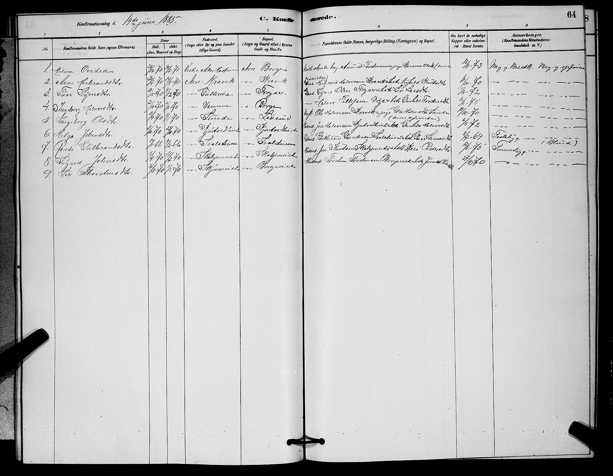 Nore kirkebøker, AV/SAKO-A-238/G/Ga/L0002: Parish register (copy) no. I 2, 1878-1885, p. 64