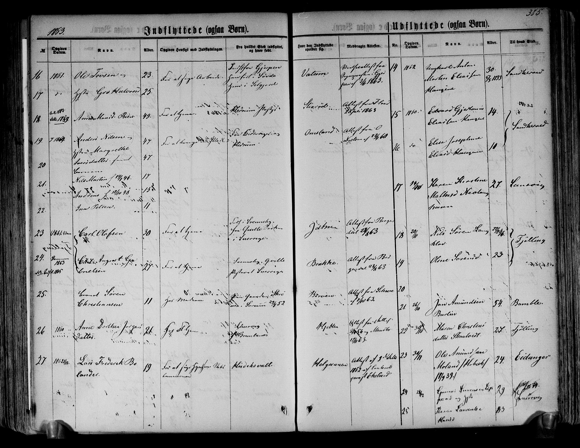 Brunlanes kirkebøker, AV/SAKO-A-342/F/Fa/L0005: Parish register (official) no. I 5, 1862-1877, p. 385