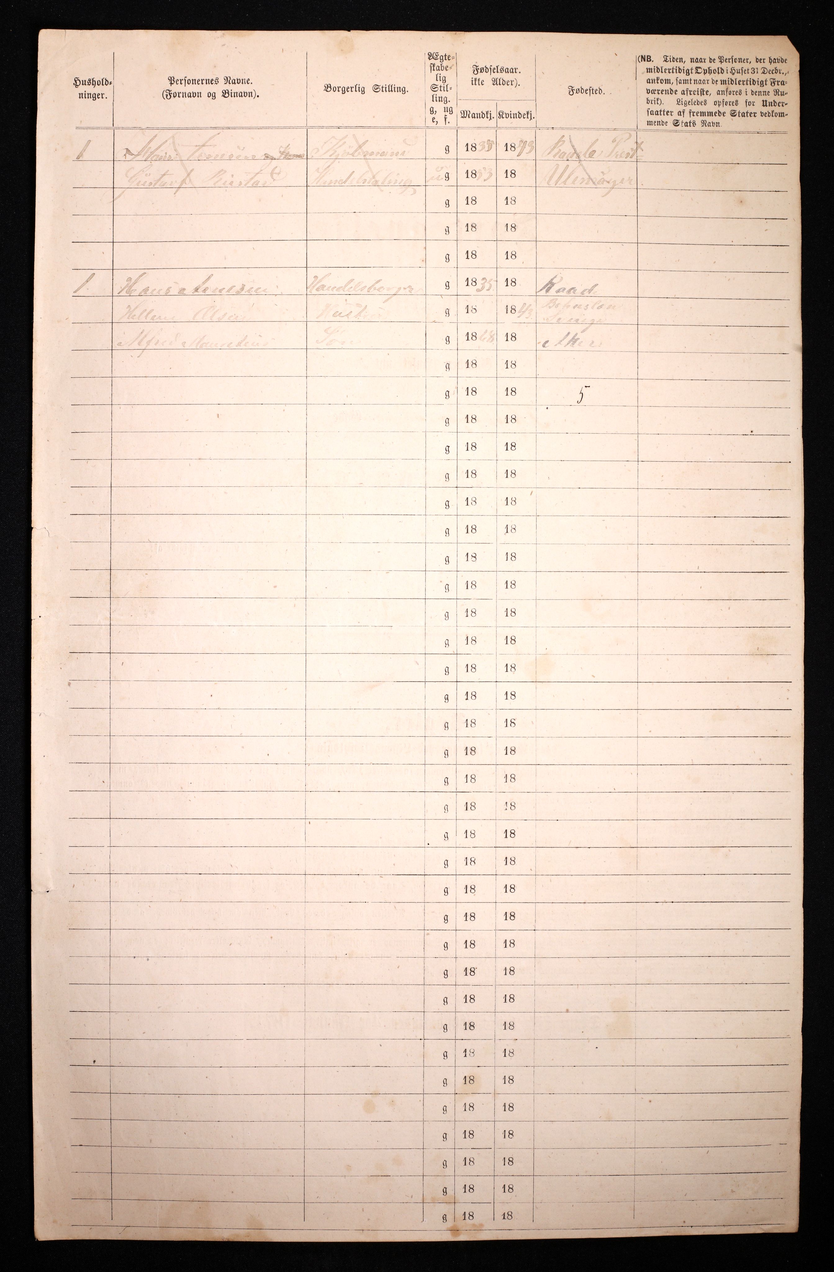 RA, 1870 census for 0301 Kristiania, 1870, p. 4407