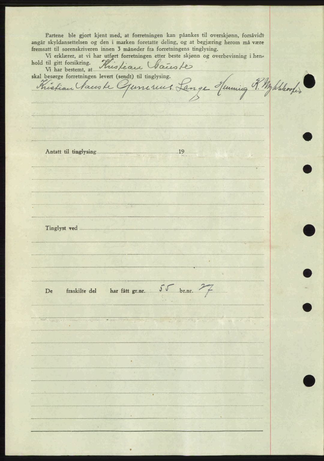 Romsdal sorenskriveri, AV/SAT-A-4149/1/2/2C: Mortgage book no. A19, 1946-1946, Diary no: : 209/1946