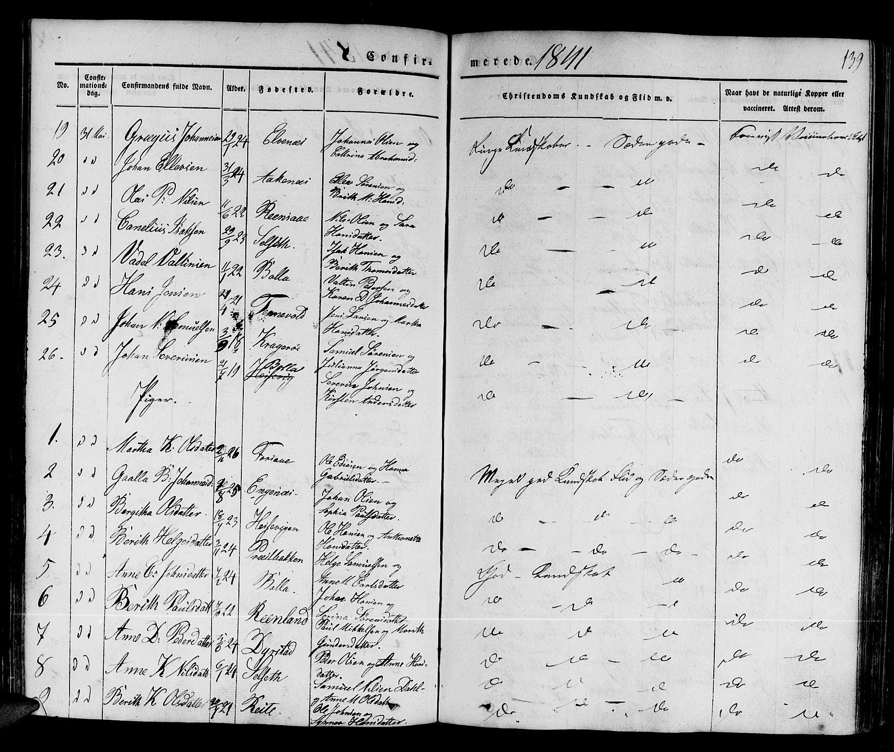 Ibestad sokneprestembete, SATØ/S-0077/H/Ha/Haa/L0006kirke: Parish register (official) no. 6, 1837-1850, p. 139
