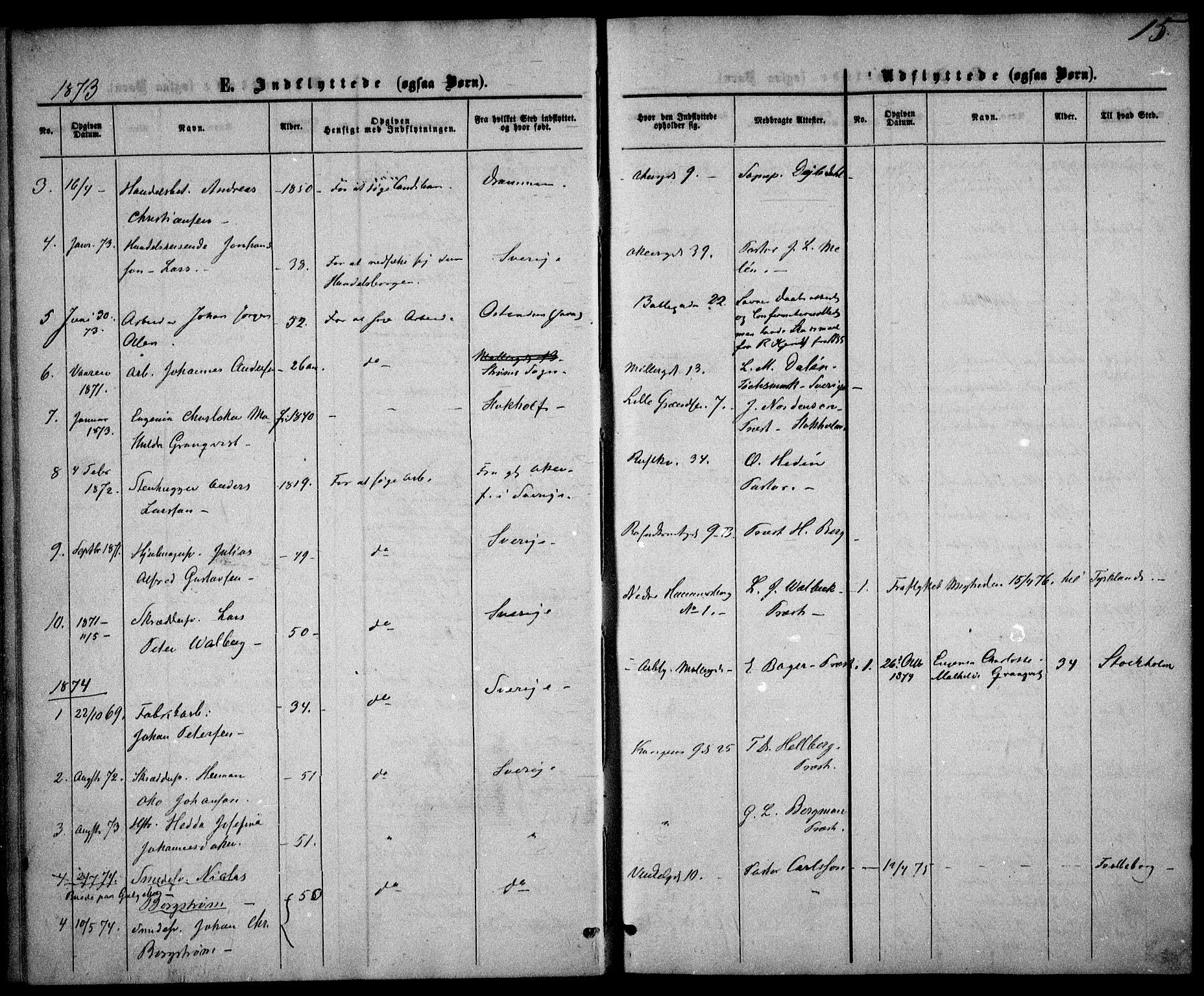 Trefoldighet prestekontor Kirkebøker, AV/SAO-A-10882/F/Fe/L0001: Parish register (official) no. V 1, 1858-1887, p. 15