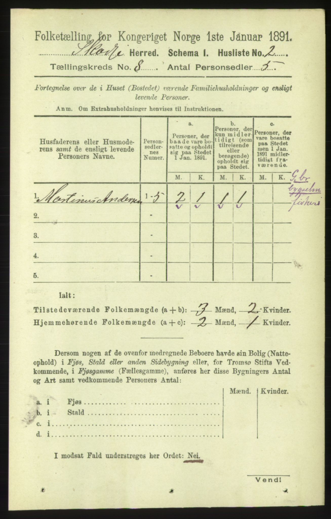 RA, 1891 census for 1529 Skodje, 1891, p. 1665