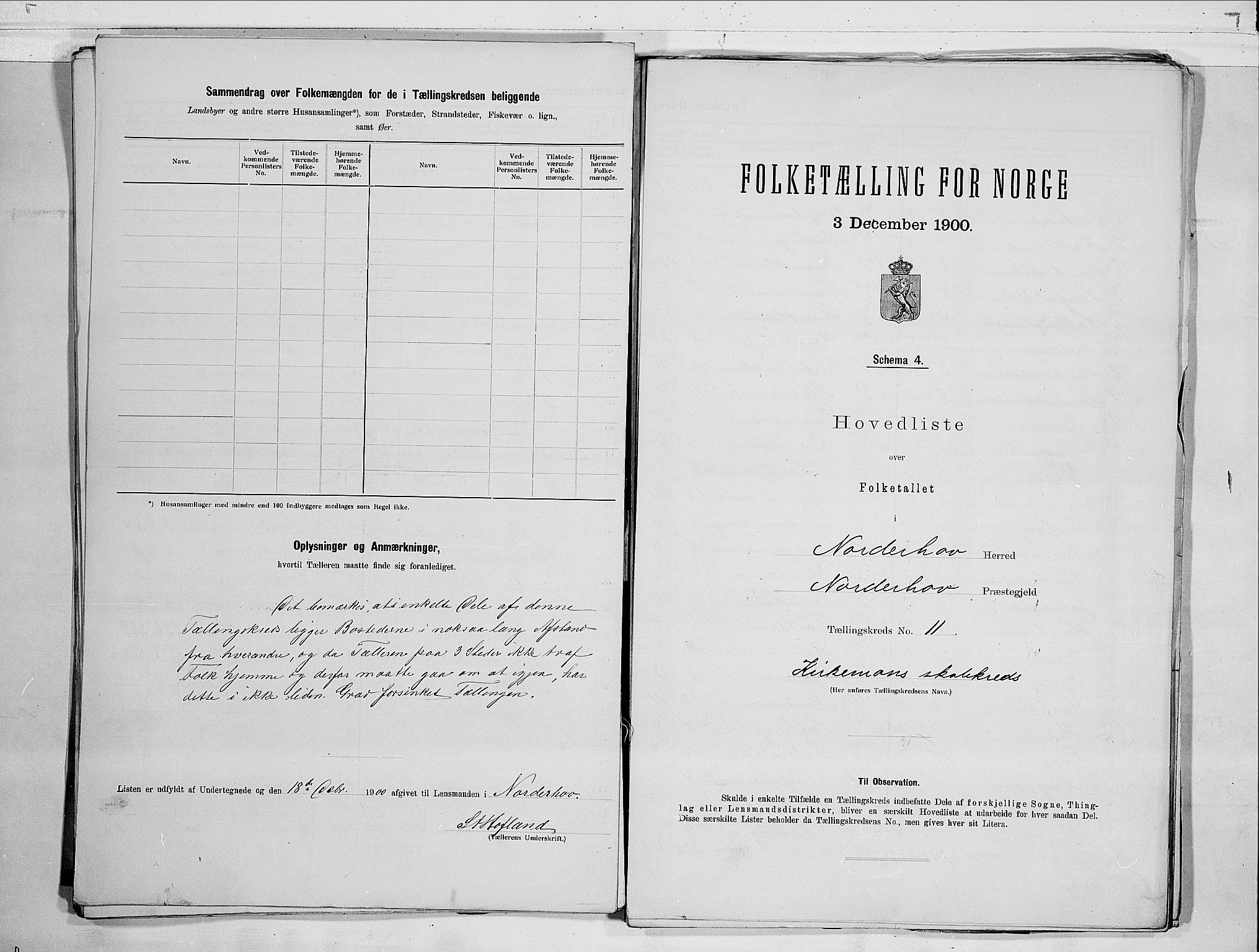 RA, 1900 census for Norderhov, 1900, p. 34