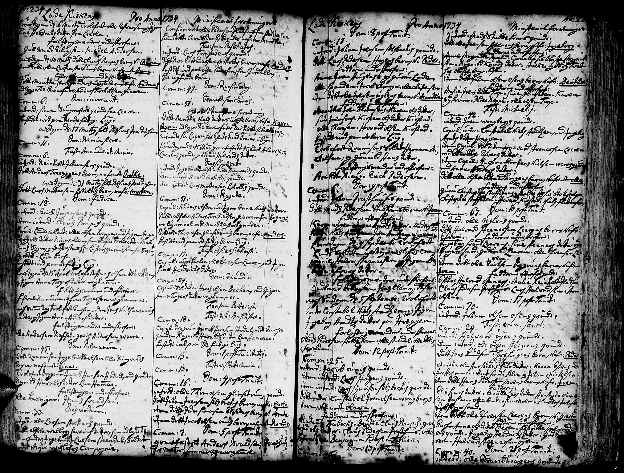 Ministerialprotokoller, klokkerbøker og fødselsregistre - Sør-Trøndelag, SAT/A-1456/606/L0275: Parish register (official) no. 606A01 /1, 1727-1780, p. 234-235