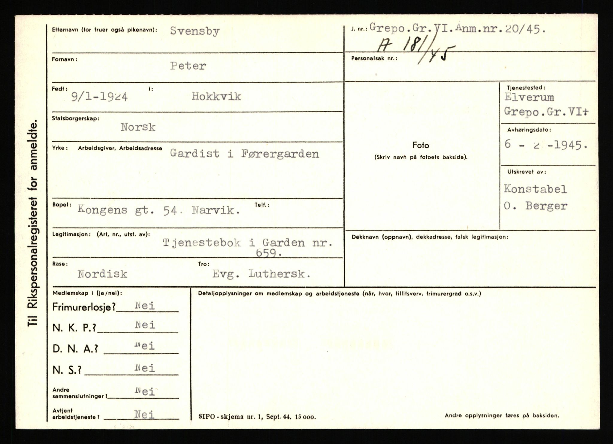 Statspolitiet - Hovedkontoret / Osloavdelingen, AV/RA-S-1329/C/Ca/L0015: Svea - Tøsse, 1943-1945, p. 110