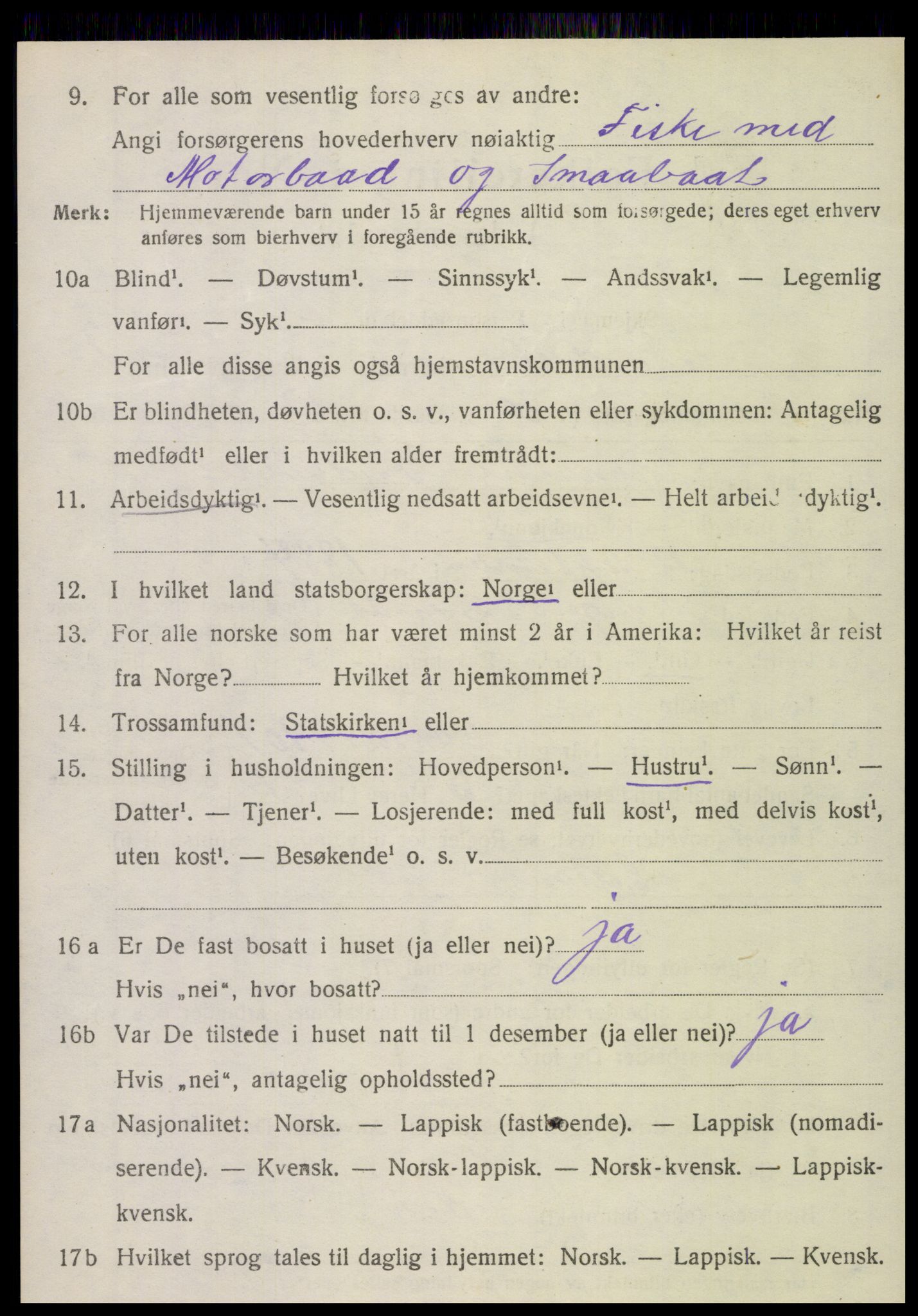 SAT, 1920 census for Nordvik, 1920, p. 1253