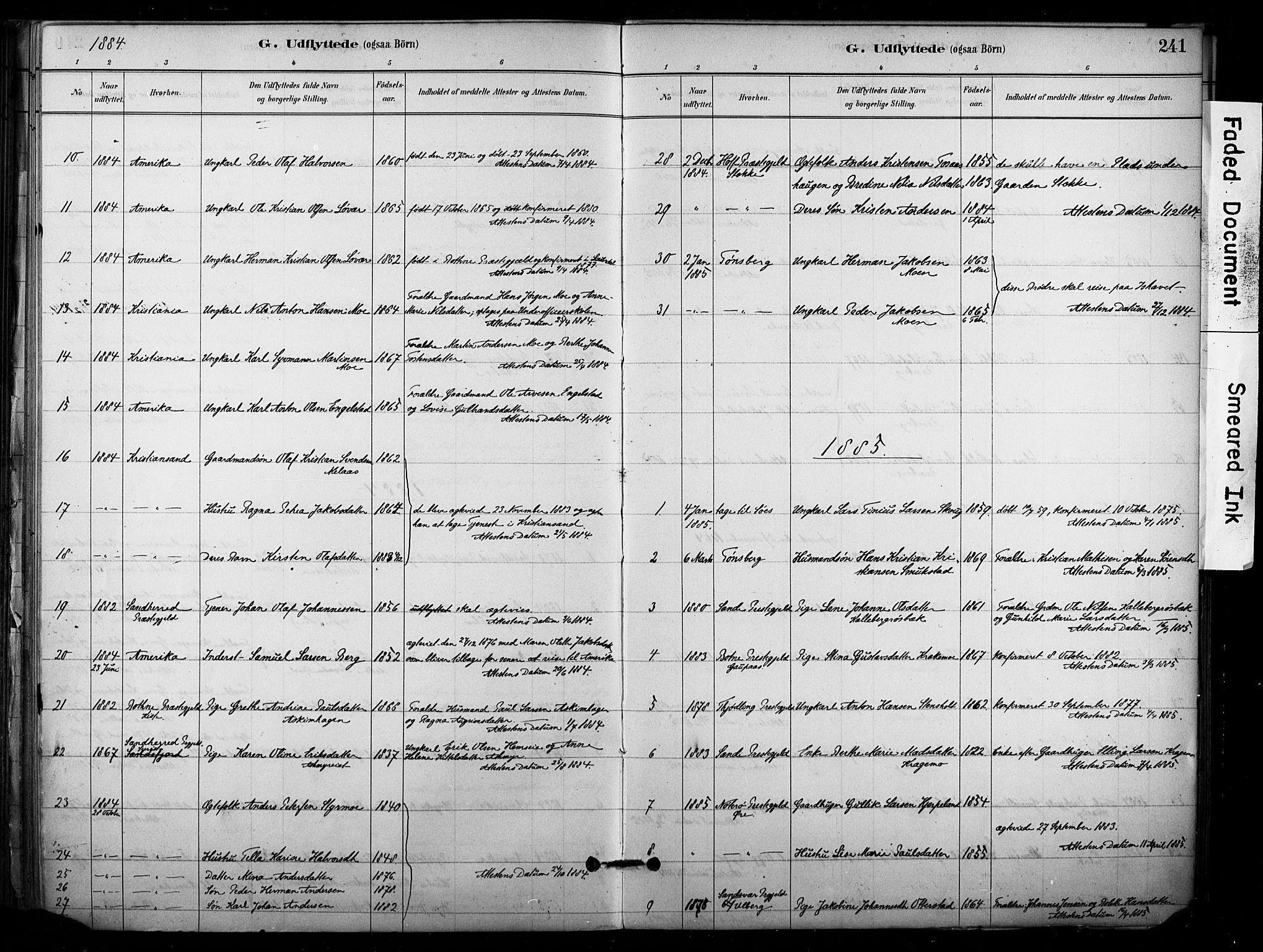 Lardal kirkebøker, AV/SAKO-A-350/F/Fb/L0001: Parish register (official) no. II 1, 1881-1911, p. 241