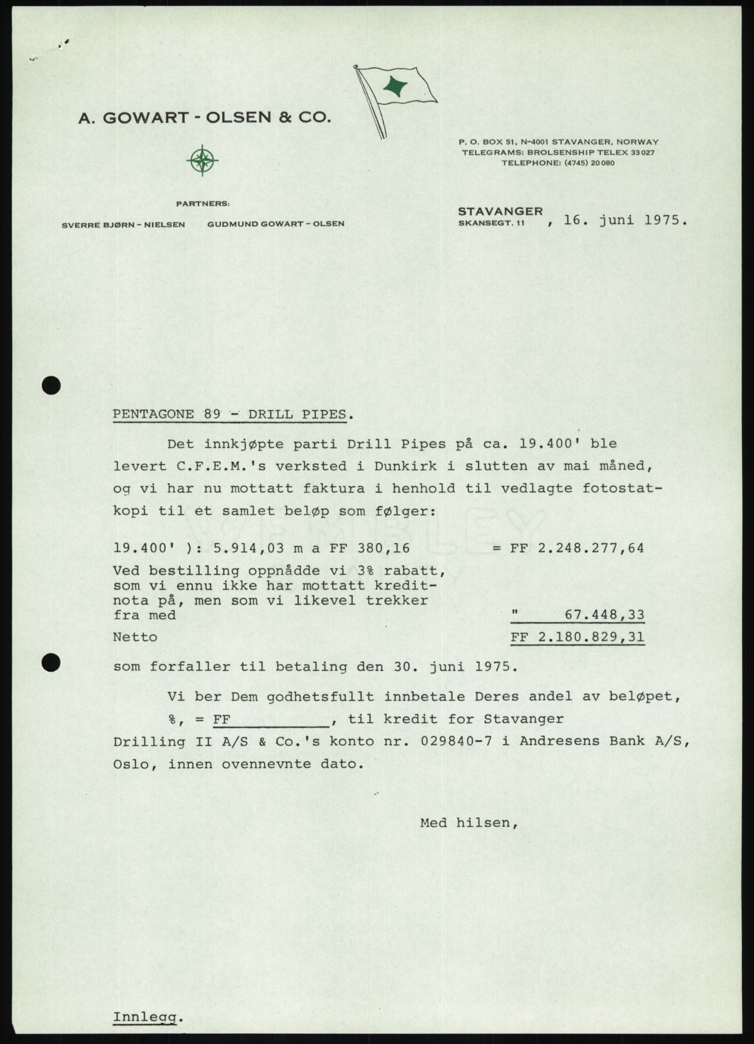 Pa 1503 - Stavanger Drilling AS, AV/SAST-A-101906/D/L0007: Korrespondanse og saksdokumenter, 1974-1981, p. 1060