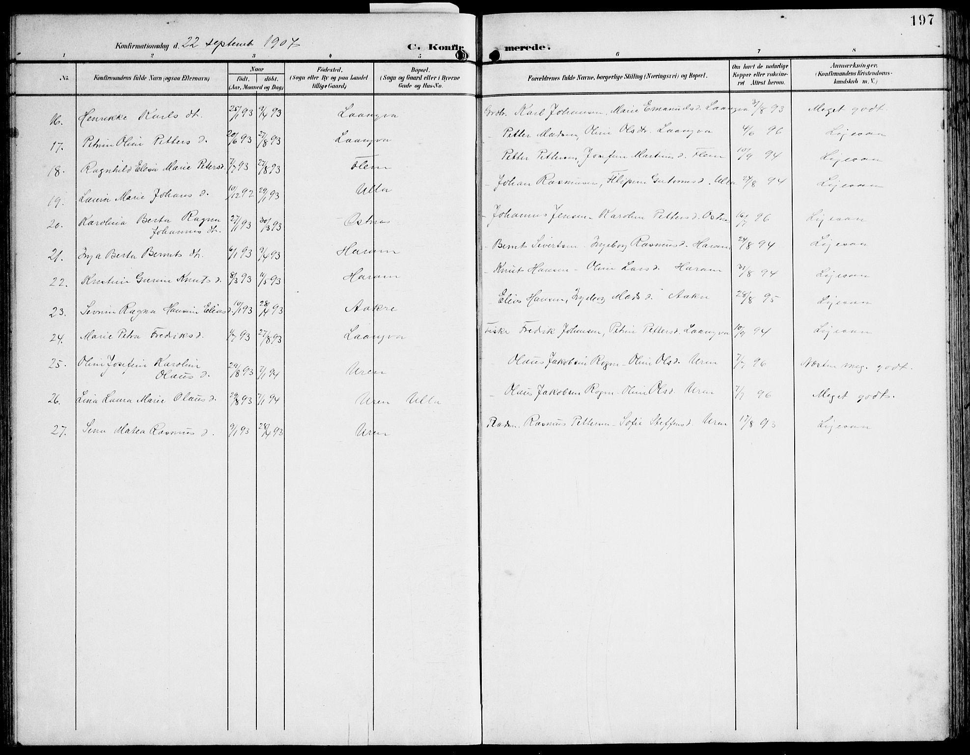 Ministerialprotokoller, klokkerbøker og fødselsregistre - Møre og Romsdal, AV/SAT-A-1454/536/L0511: Parish register (copy) no. 536C06, 1899-1944, p. 197