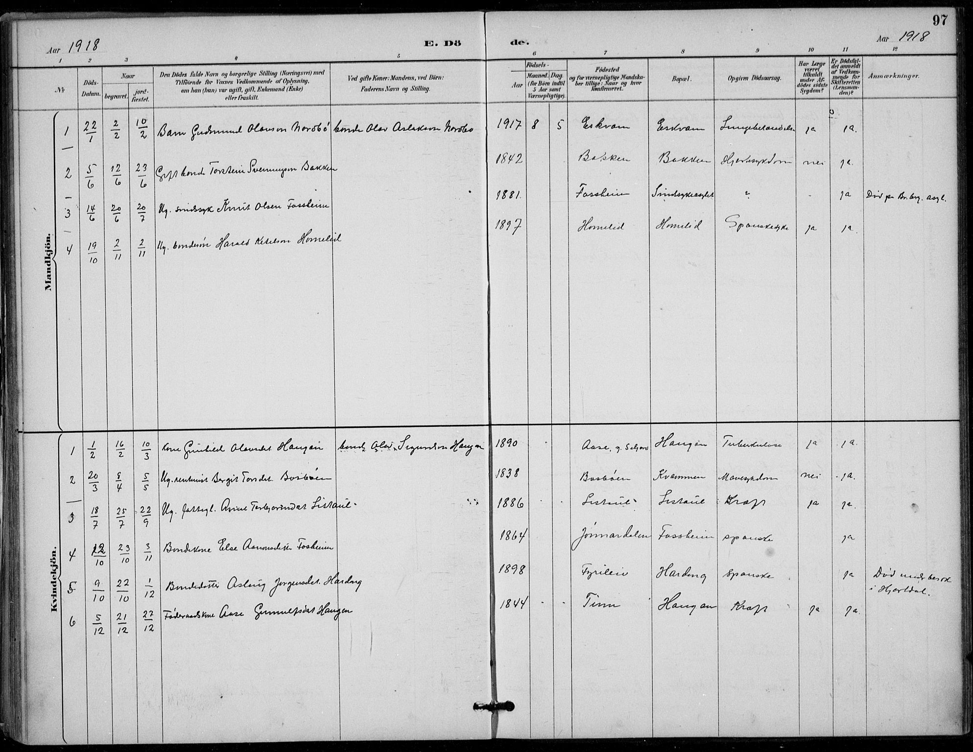 Seljord kirkebøker, SAKO/A-20/F/Fc/L0002: Parish register (official) no. III 2, 1887-1920, p. 97