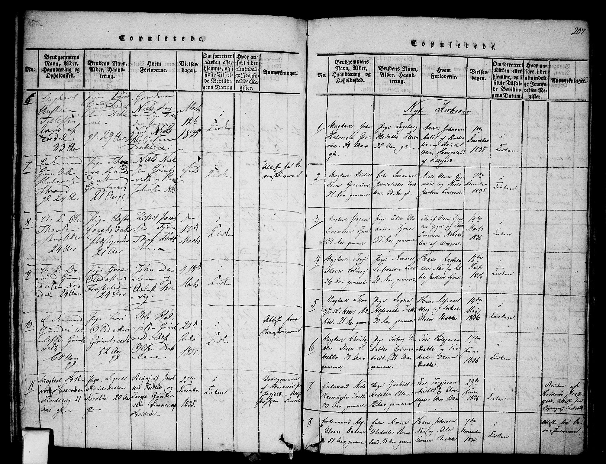 Nissedal kirkebøker, SAKO/A-288/F/Fa/L0002: Parish register (official) no. I 2, 1814-1845, p. 207