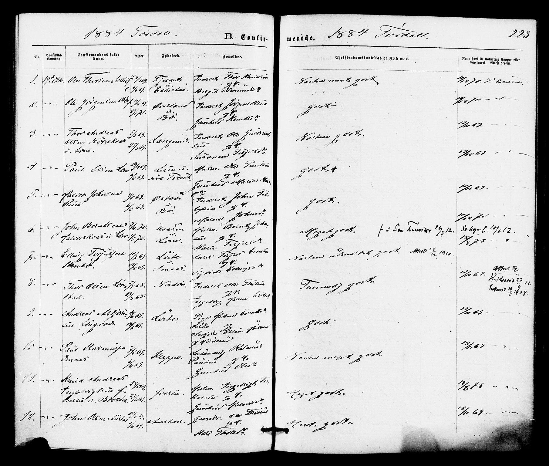 Drangedal kirkebøker, SAKO/A-258/F/Fa/L0009: Parish register (official) no. 9 /2, 1872-1884, p. 223