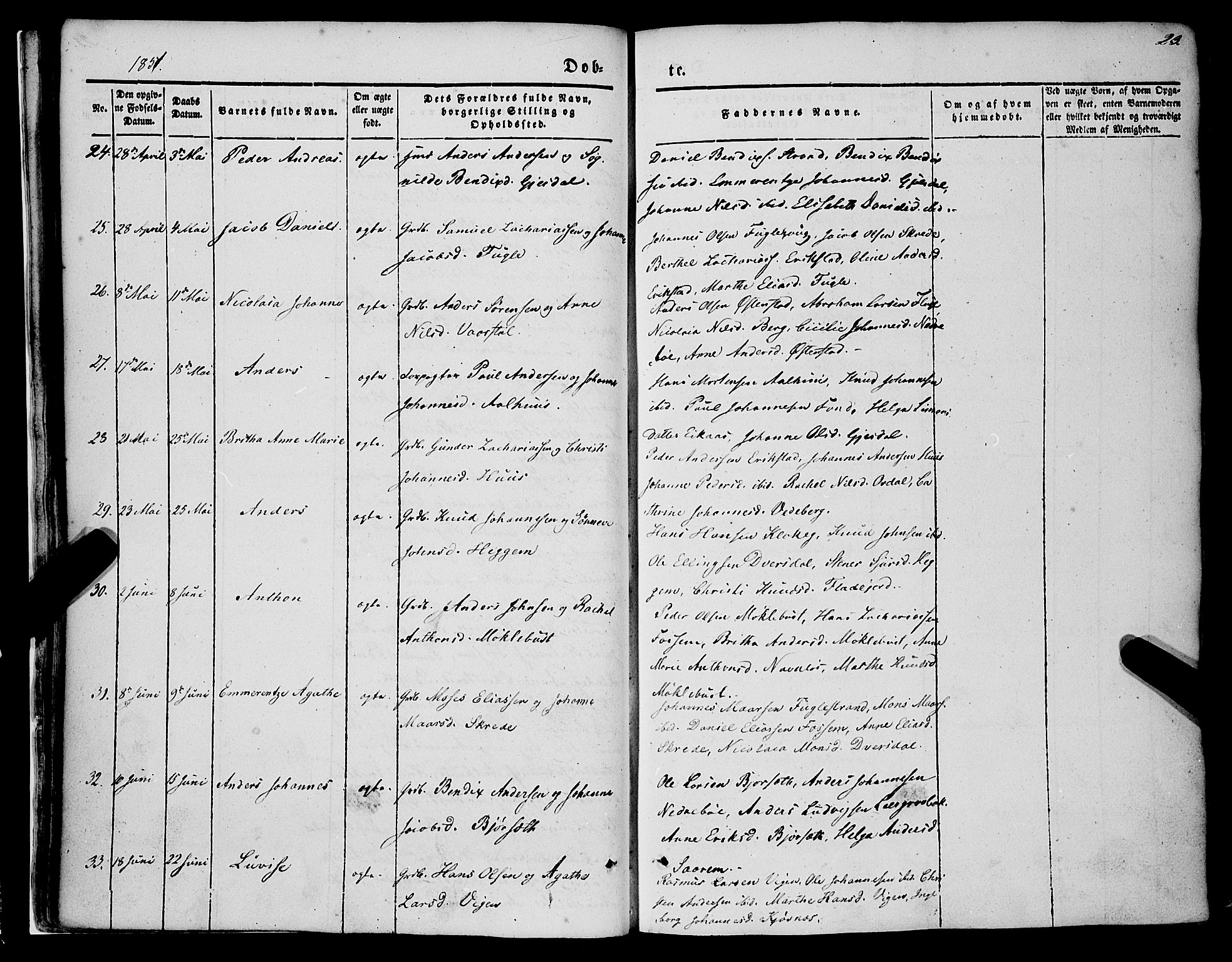 Jølster sokneprestembete, AV/SAB-A-80701/H/Haa/Haaa/L0010: Parish register (official) no. A 10, 1847-1865, p. 23