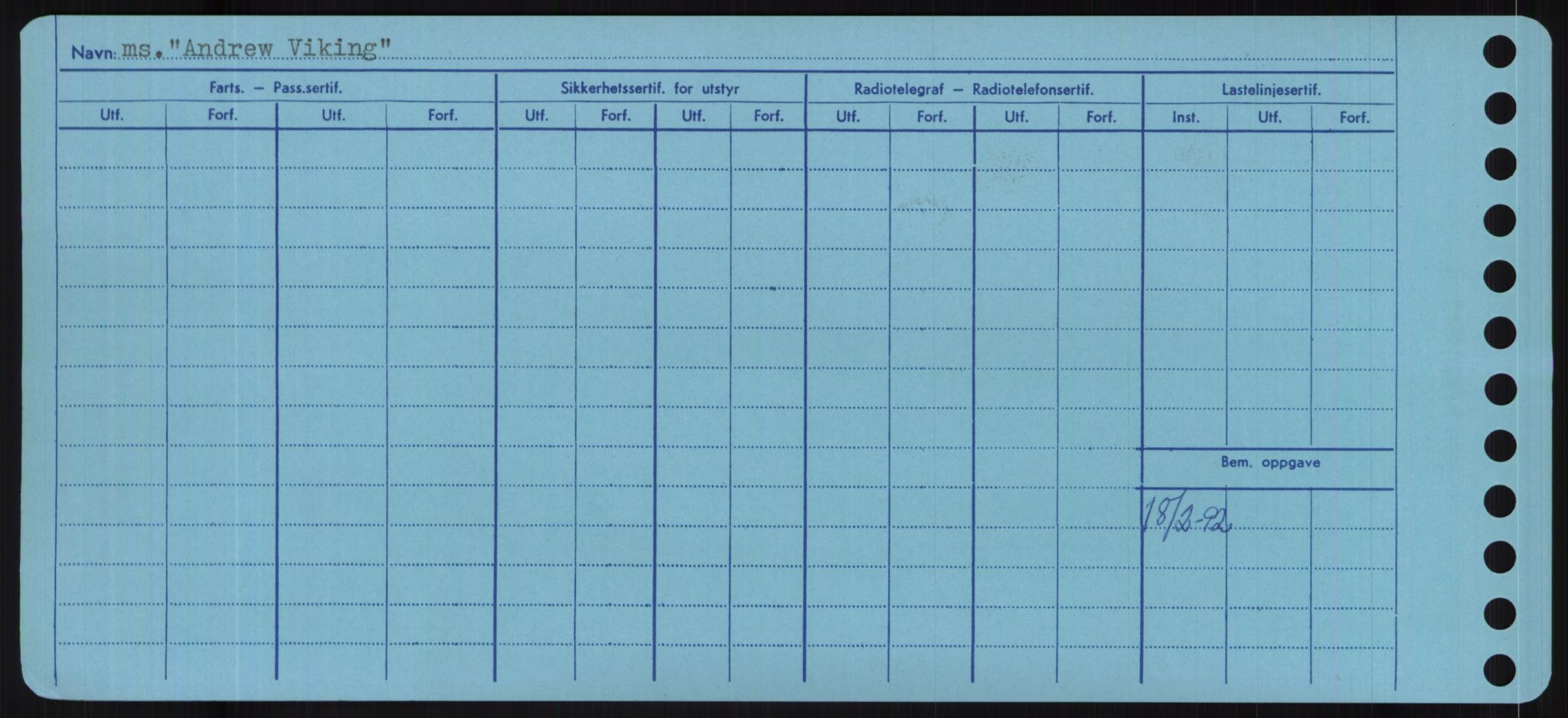 Sjøfartsdirektoratet med forløpere, Skipsmålingen, RA/S-1627/H/Hd/L0001: Fartøy, A-Anv, p. 580