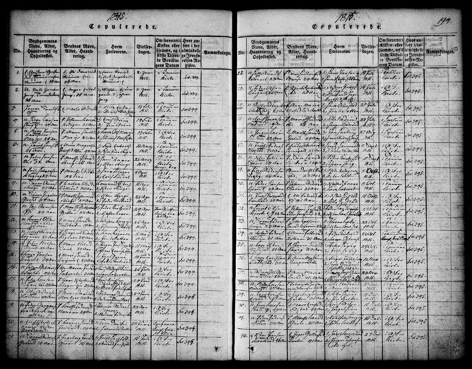 Asker prestekontor Kirkebøker, SAO/A-10256a/F/Fa/L0006: Parish register (official) no. I 6, 1814-1824, p. 194