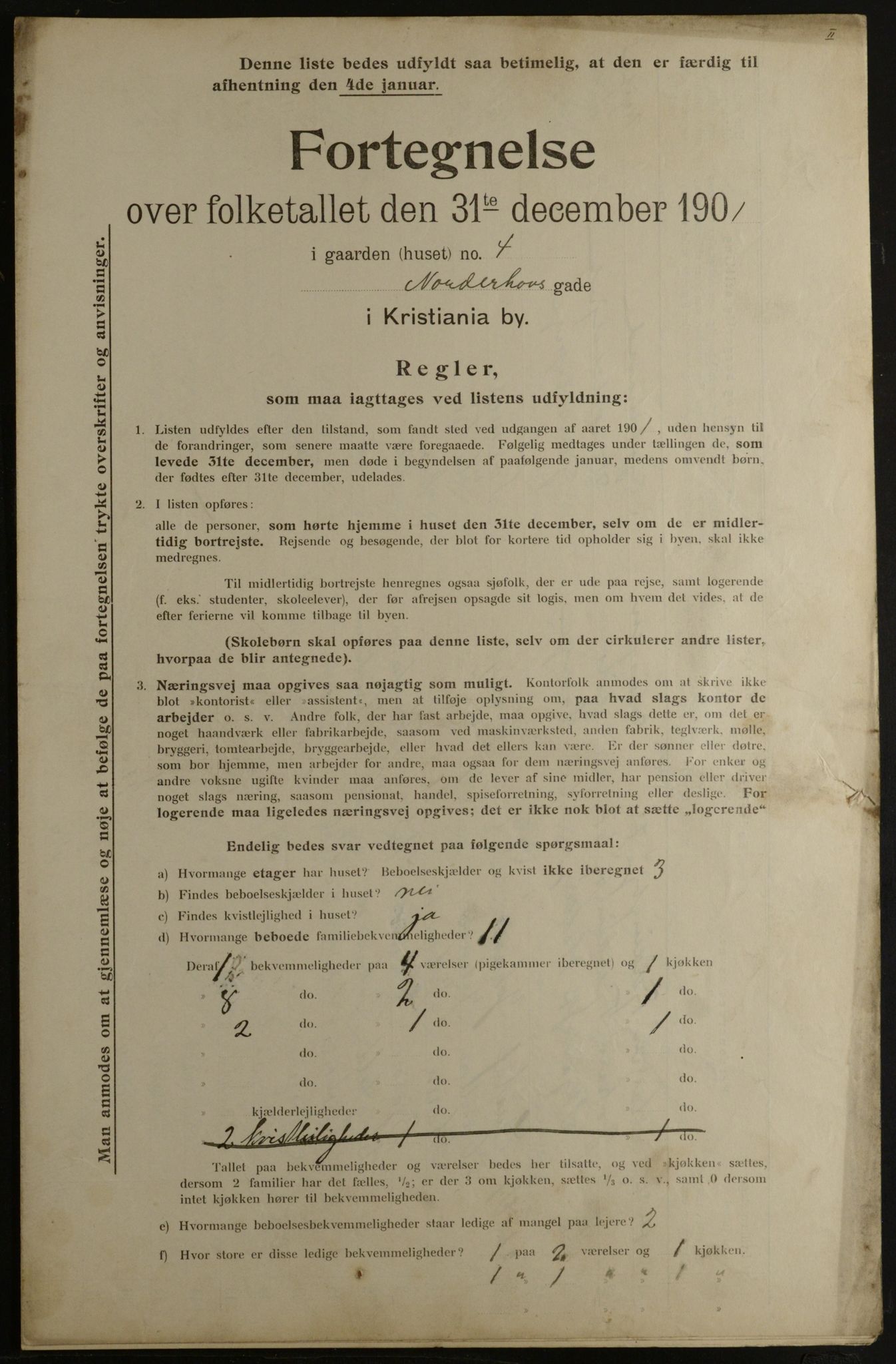 OBA, Municipal Census 1901 for Kristiania, 1901, p. 11143