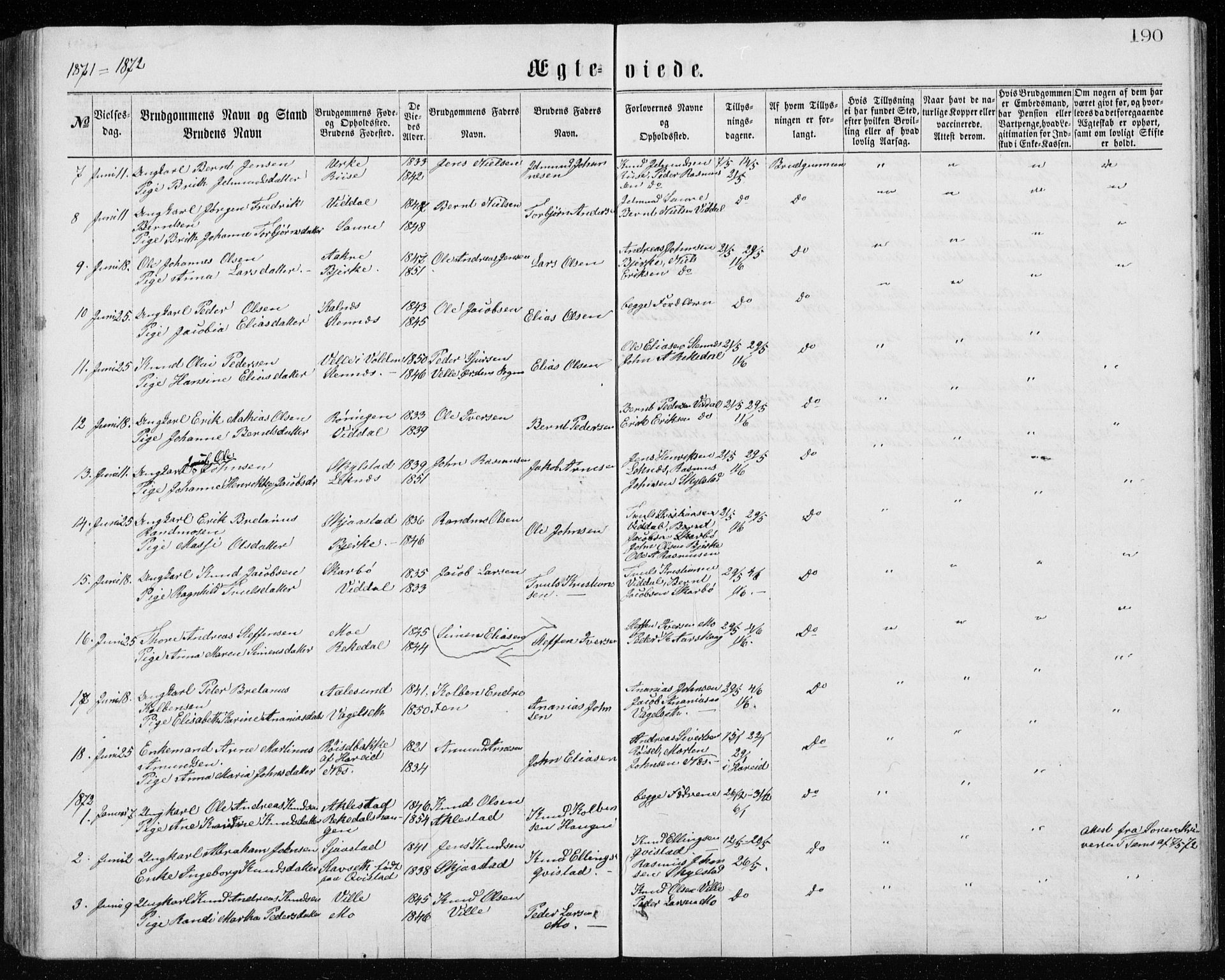 Ministerialprotokoller, klokkerbøker og fødselsregistre - Møre og Romsdal, AV/SAT-A-1454/515/L0214: Parish register (copy) no. 515C01, 1865-1883, p. 190