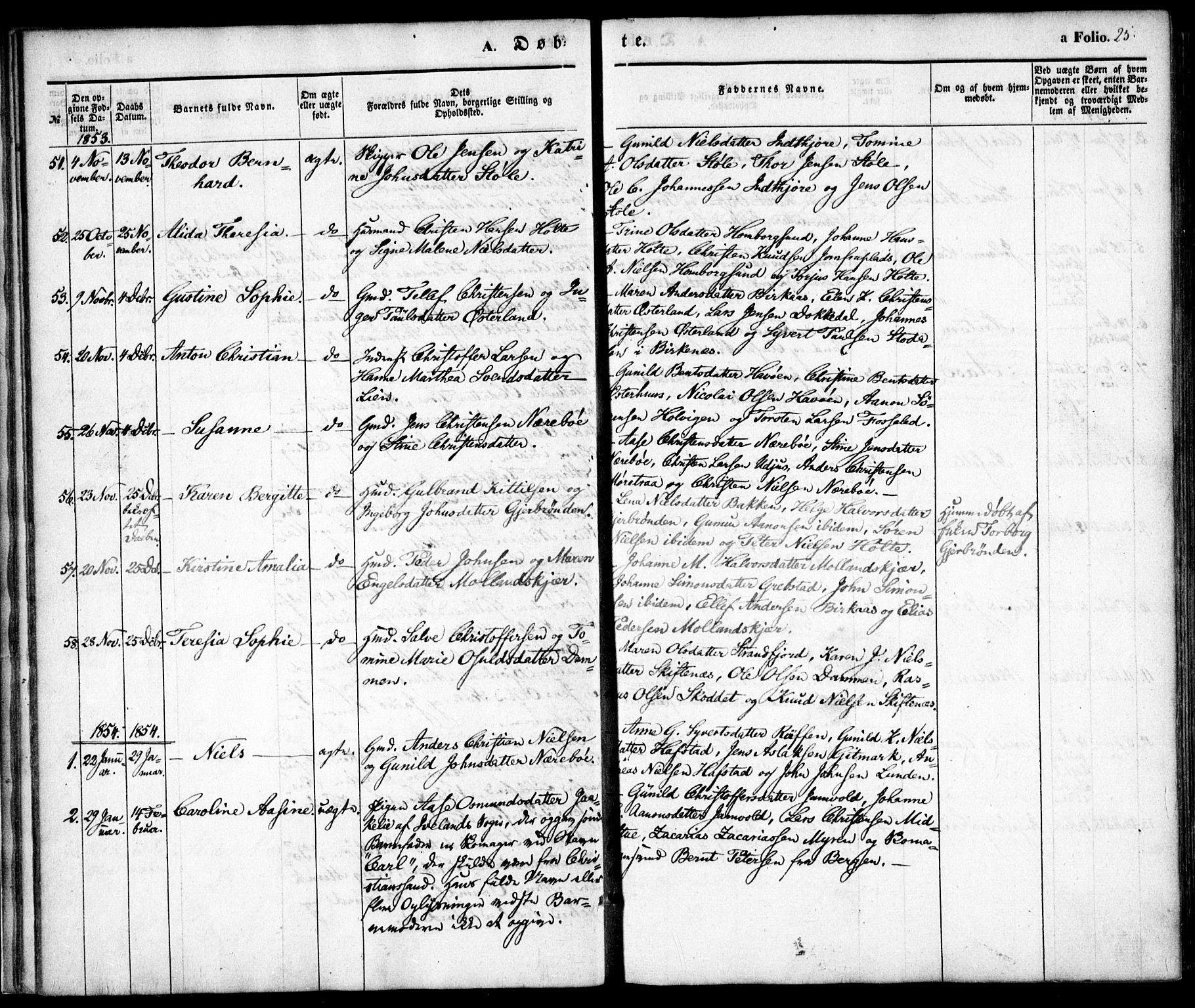 Hommedal sokneprestkontor, AV/SAK-1111-0023/F/Fa/Fab/L0004: Parish register (official) no. A 4, 1848-1860, p. 25