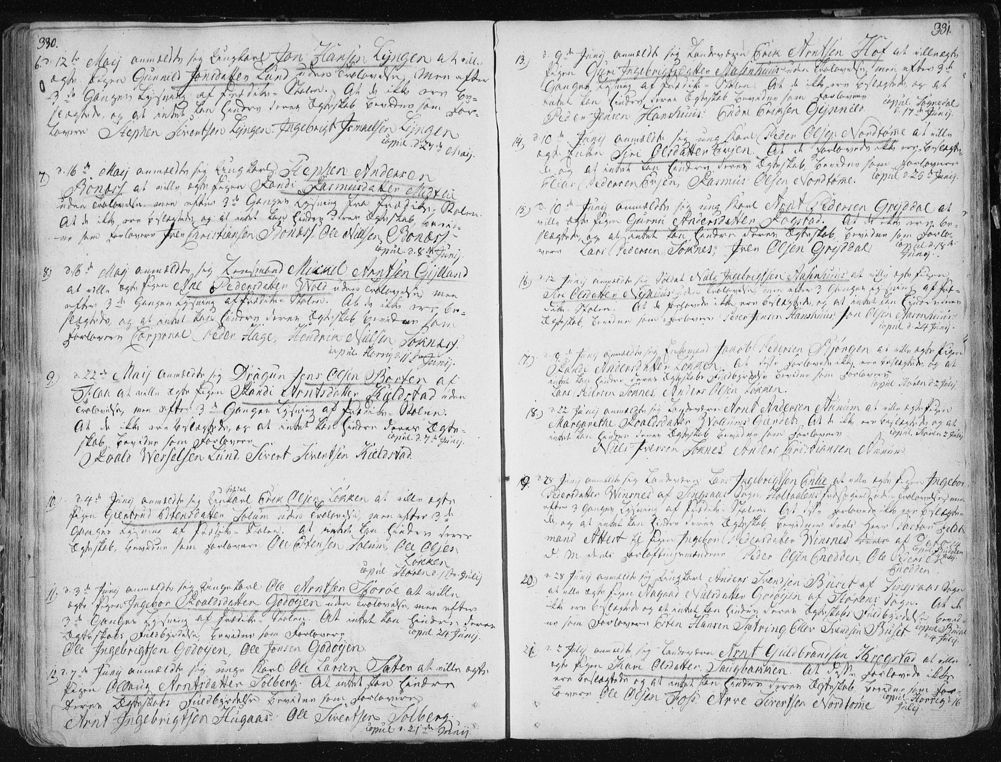 Ministerialprotokoller, klokkerbøker og fødselsregistre - Sør-Trøndelag, SAT/A-1456/687/L0992: Parish register (official) no. 687A03 /1, 1788-1815, p. 330-331