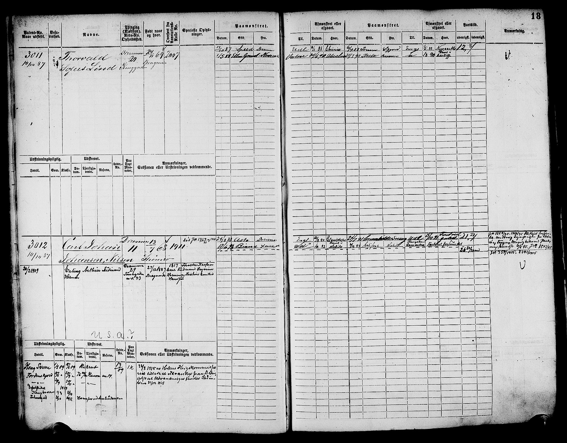 Drammen innrulleringsdistrikt, AV/SAKO-A-781/F/Fc/L0004: Hovedrulle, 1885, p. 20