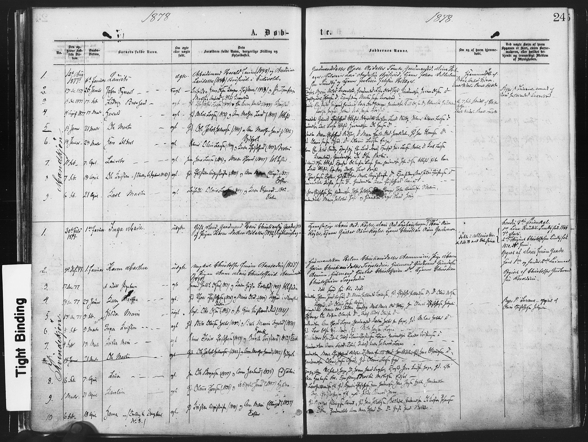 Nannestad prestekontor Kirkebøker, SAO/A-10414a/F/Fa/L0013: Parish register (official) no. I 13, 1873-1880, p. 24