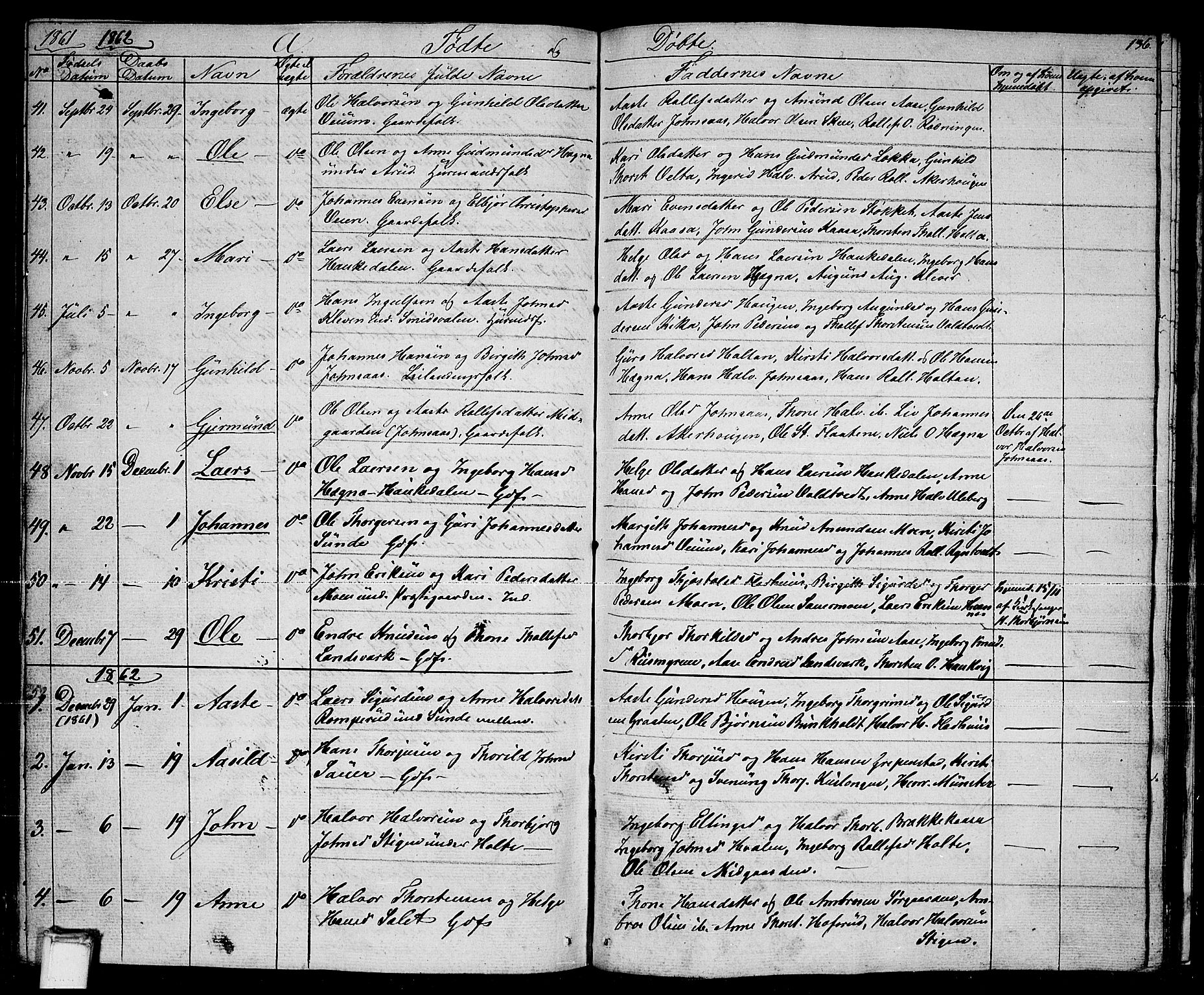 Sauherad kirkebøker, SAKO/A-298/G/Ga/L0002: Parish register (copy) no. I 2, 1842-1866, p. 136