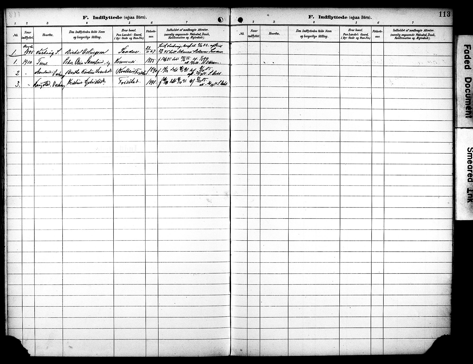 Eigersund sokneprestkontor, SAST/A-101807/S08/L0020: Parish register (official) no. A 19, 1893-1910, p. 113