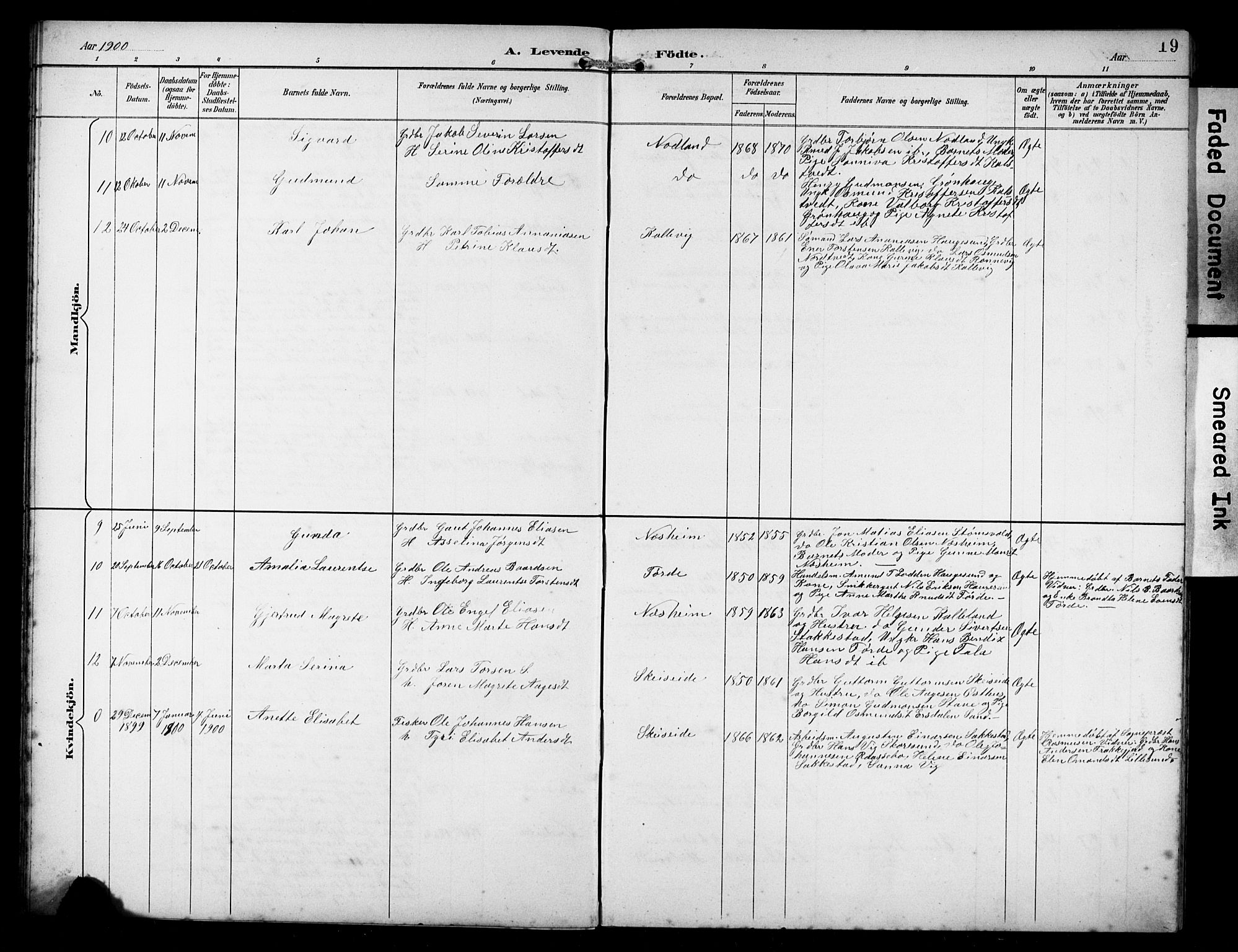 Avaldsnes sokneprestkontor, AV/SAST-A -101851/H/Ha/Hab/L0011: Parish register (copy) no. B 11, 1893-1929, p. 19