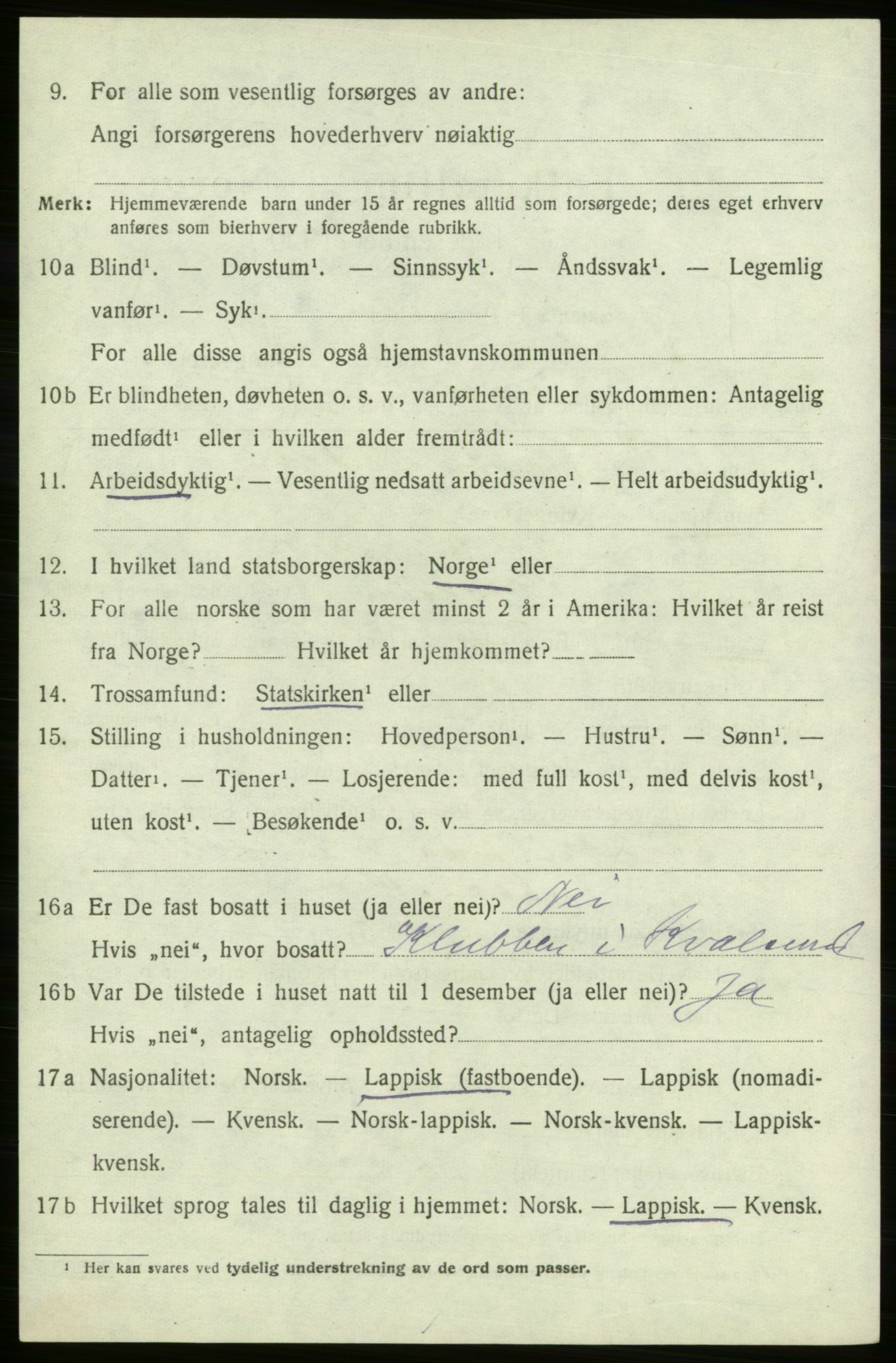 SATØ, 1920 census for , 1920, p. 1975