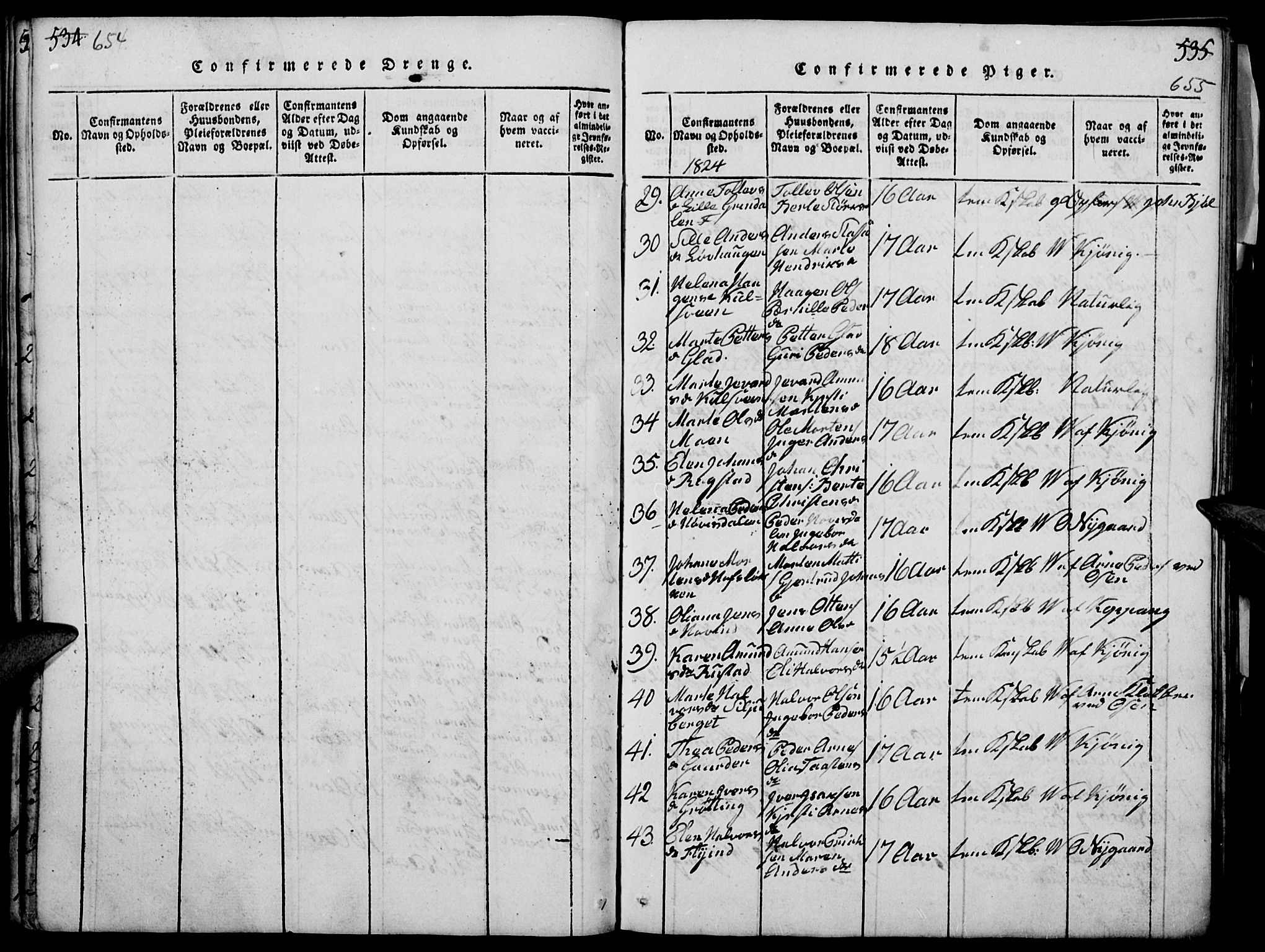 Elverum prestekontor, AV/SAH-PREST-044/H/Ha/Haa/L0007: Parish register (official) no. 7, 1815-1830, p. 654-655