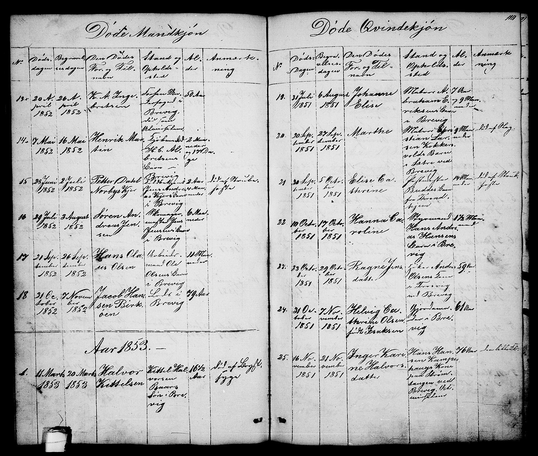 Brevik kirkebøker, SAKO/A-255/G/Ga/L0002: Parish register (copy) no. 2, 1846-1865, p. 110