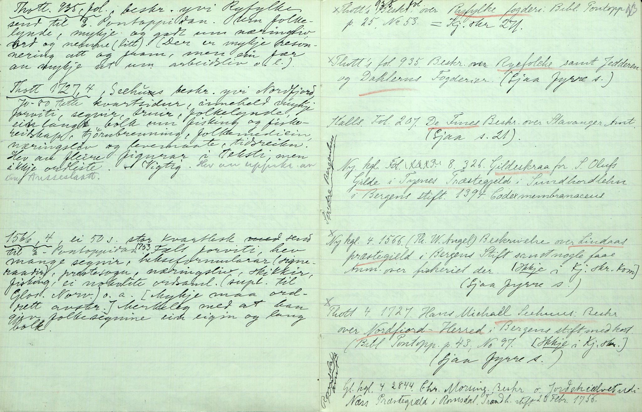 Rikard Berge, TEMU/TGM-A-1003/F/L0006/0037: 201-250 / 237 Handksrifter um Noreg i det store kgl.bibliotek, Kjøpenhamn, 1912, p. 22-23